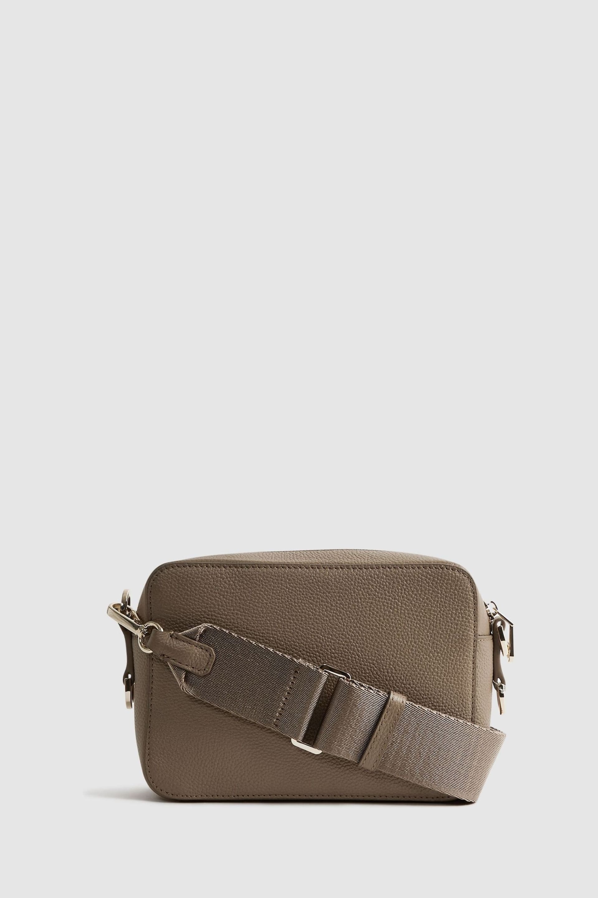 Reiss Taupe Clea Leather Crossbody Bag - Image 4 of 8