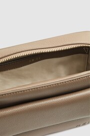 Reiss Taupe Clea Leather Crossbody Bag - Image 5 of 8