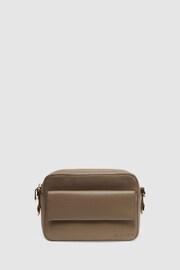 Reiss Taupe Clea Leather Crossbody Bag - Image 7 of 7