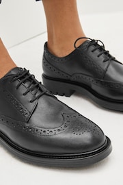 Black Forever Comfort® Leather Brogue Chunky Lace Up Shoes - Image 3 of 9