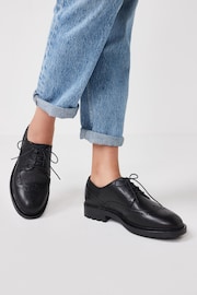 Black Forever Comfort® Leather Brogue Chunky Lace Up Shoes - Image 4 of 9