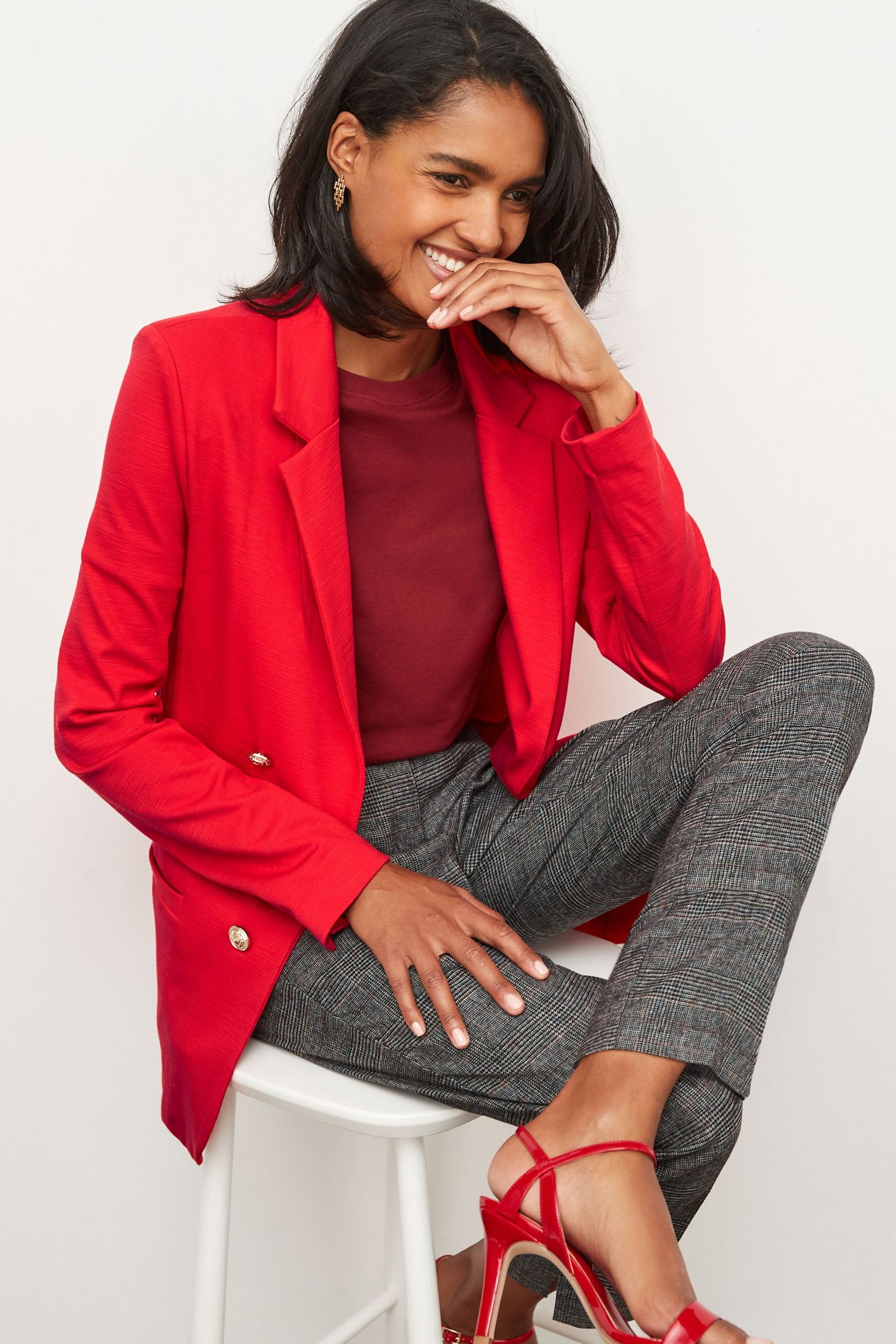 Buy Red Ponte Blazer from Next Luxembourg