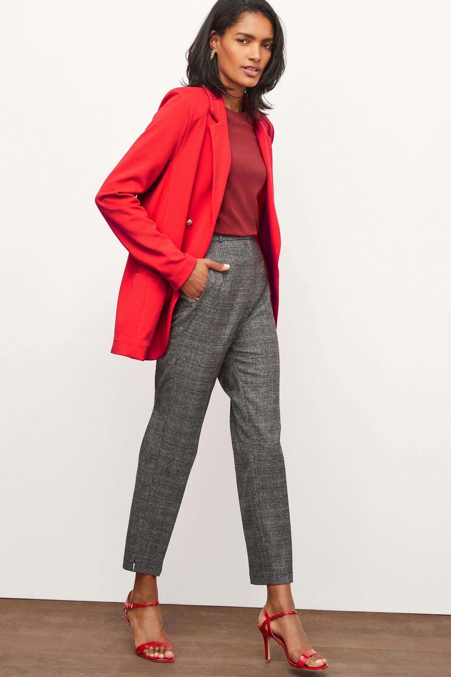 Red ponte blazer clearance