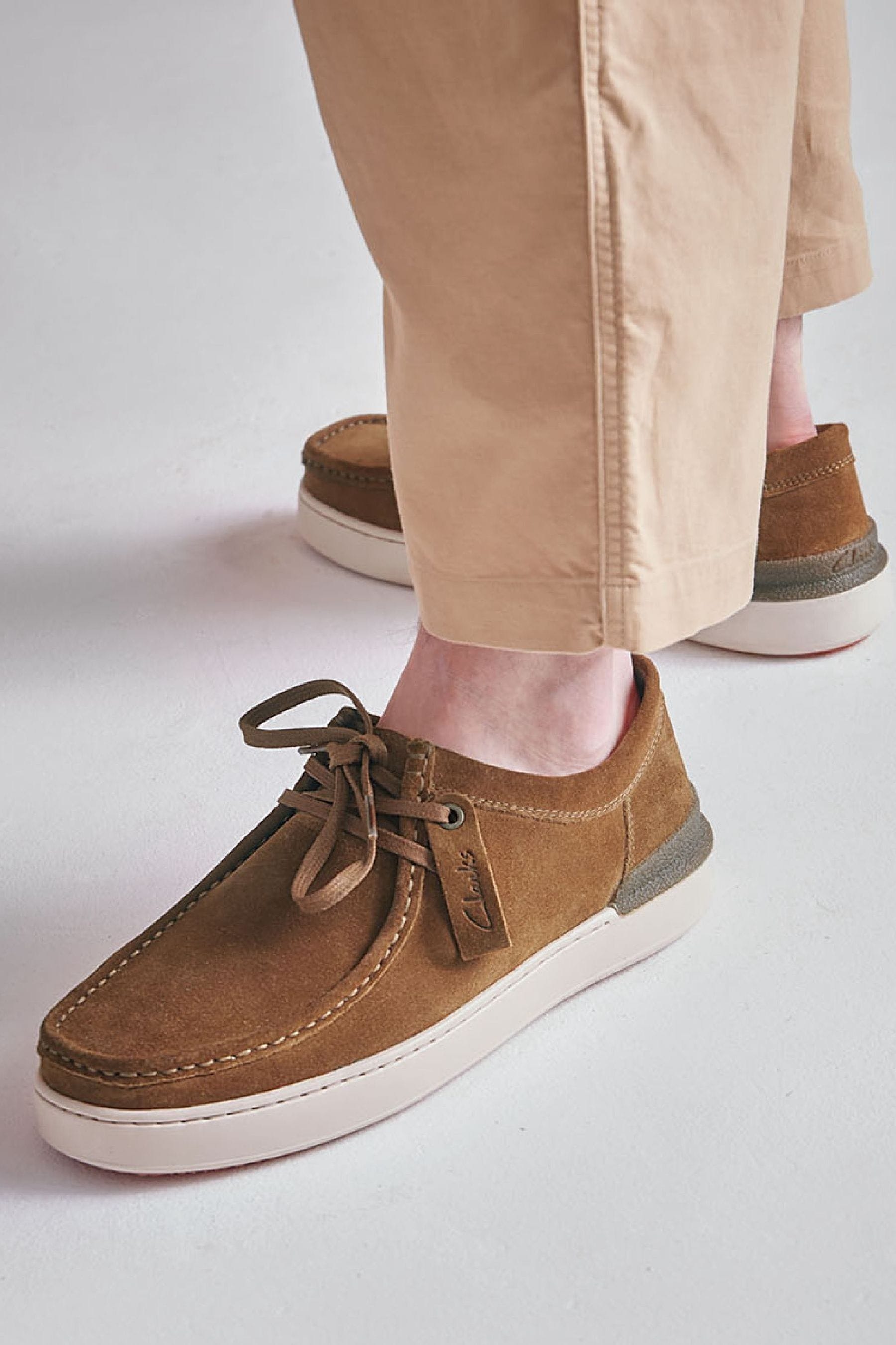 Clarks Cognac Red Suede CourtLiteWally Shoes