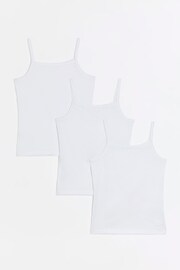 River Island White Print Girls Vest 3 Pack - Image 1 of 4