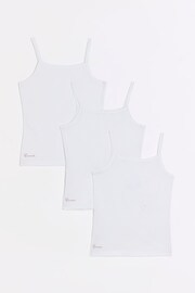 River Island White Print Girls Vest 3 Pack - Image 2 of 4