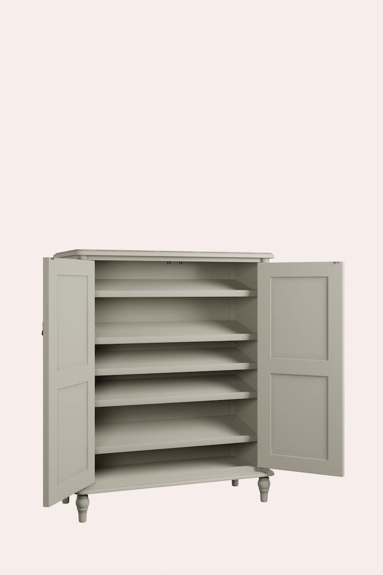 Laura Ashley Dove Grey Clifton Two-Door Shoe Storage Unit - Image 6 of 6