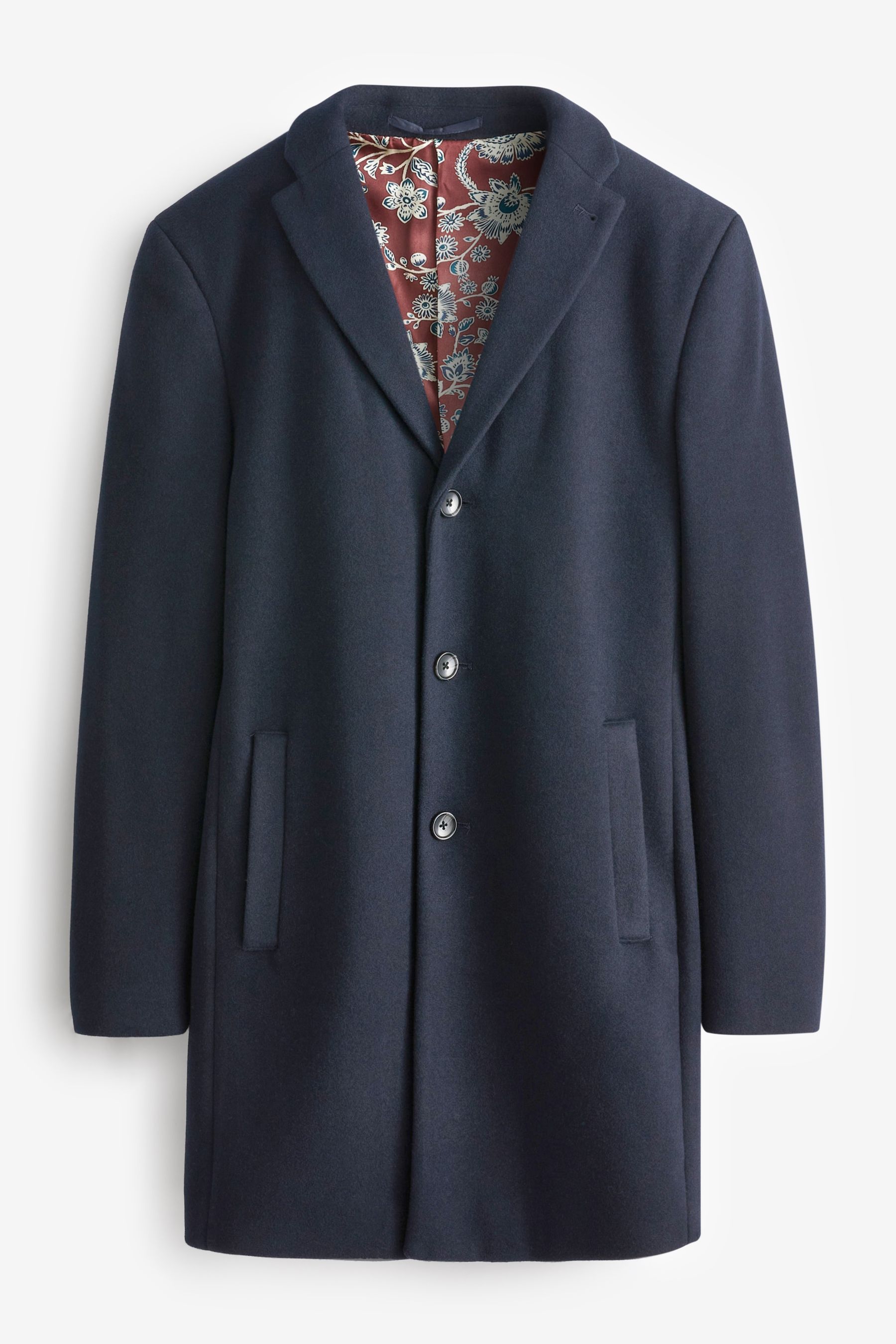 Buy Navy Blue Epsom Overcoat from Next Luxembourg