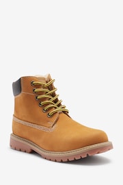 Honey Tan Brown Standard Fit (F) Leather Thermal Thinsulate Lined Work Boots - Image 2 of 5