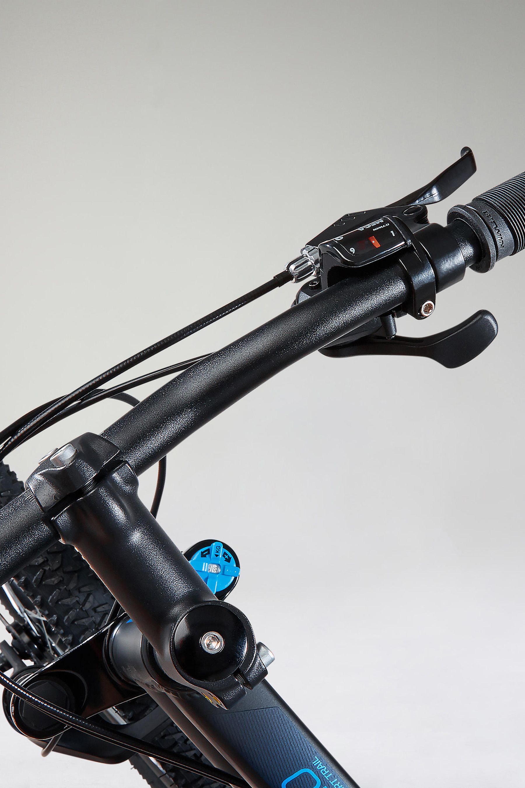 Blue mountain bike handlebars shop