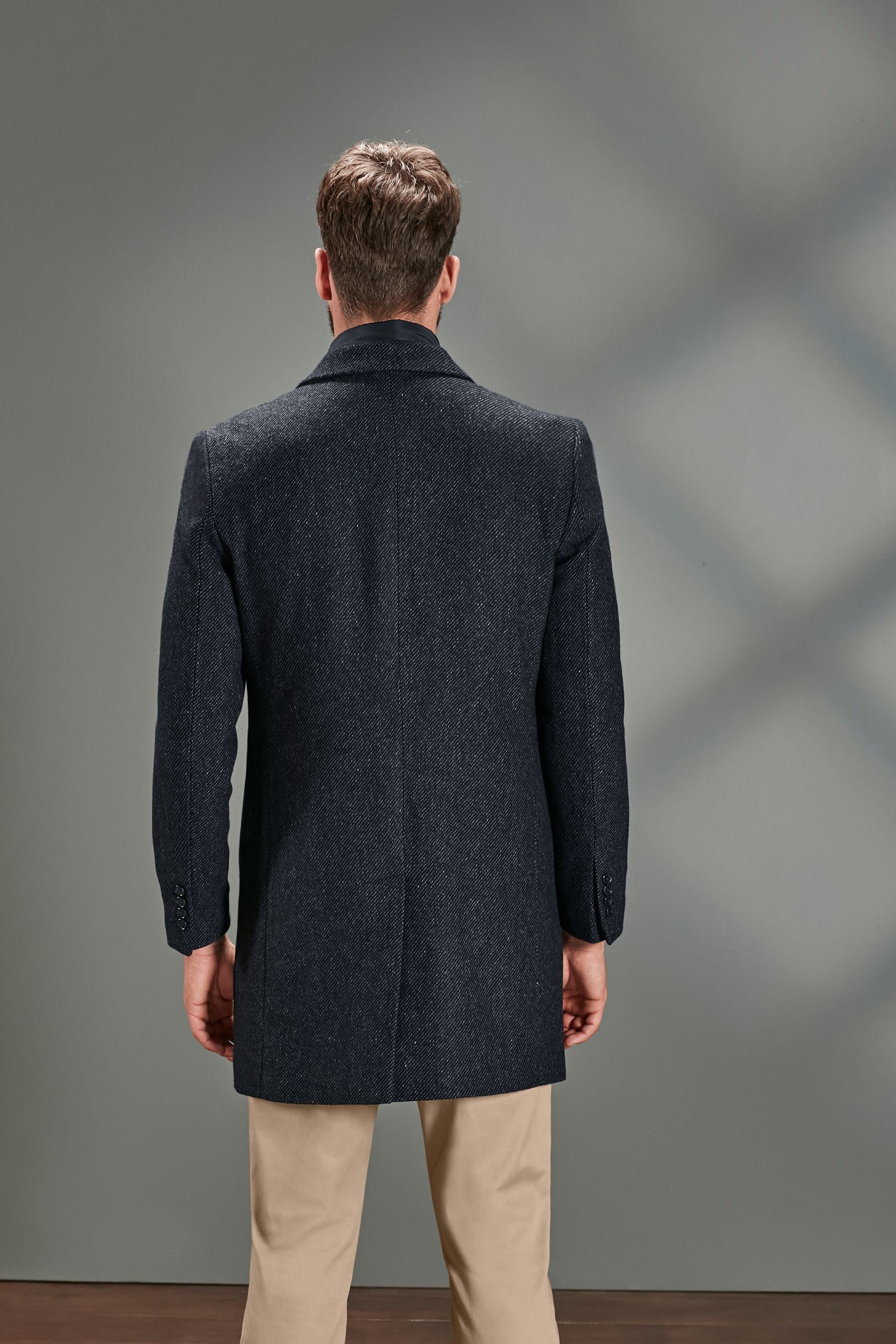 Buy Navy Blue Signature Italian Wool Epsom Coat With Removable Gilet from Next Luxembourg