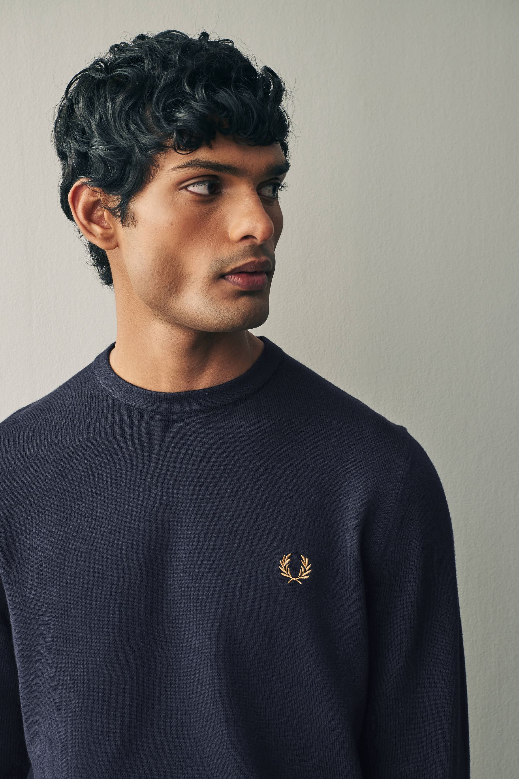 Fred perry classic crew neck sweater cheap