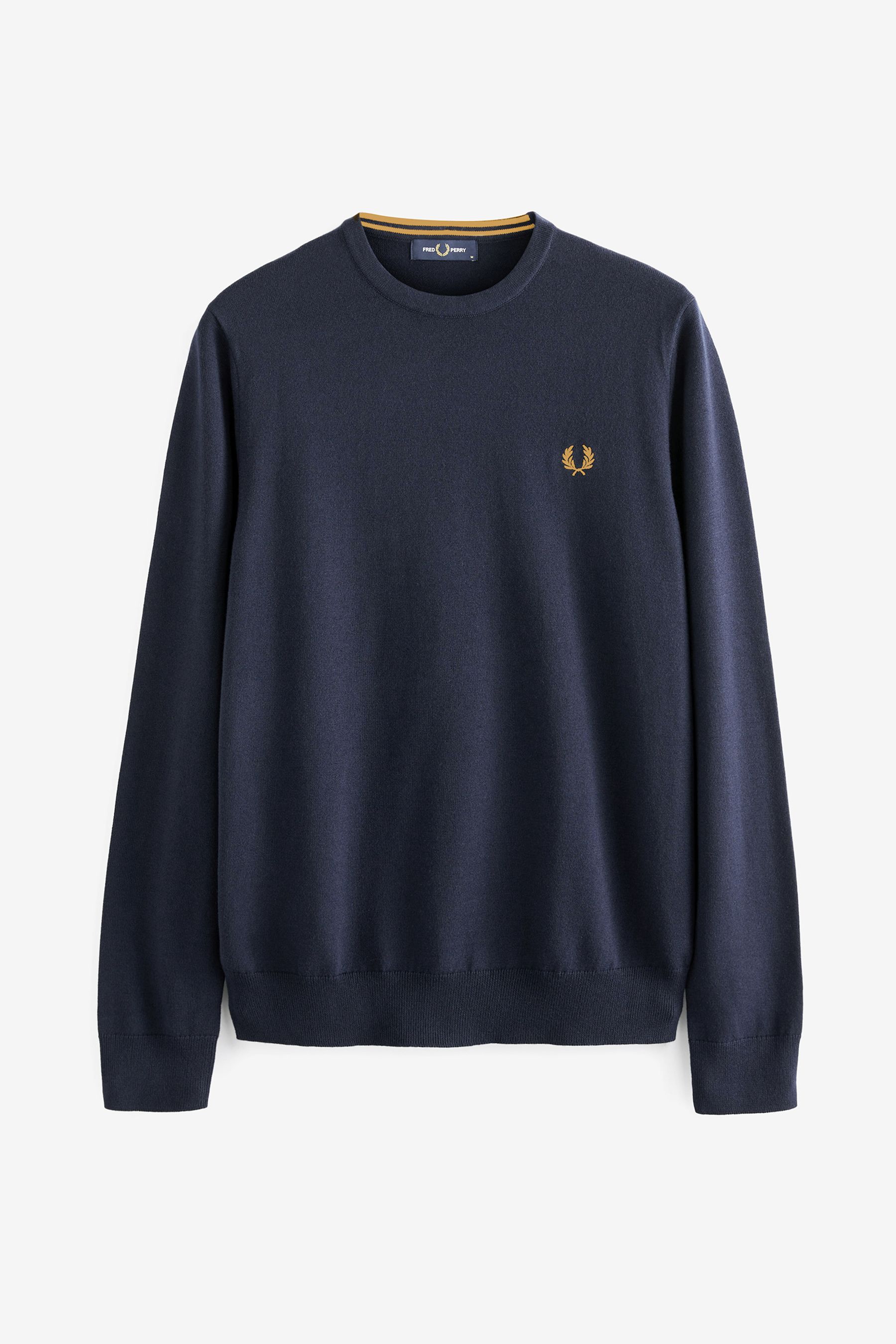 Fred perry merino wool crew neck jumper clearance