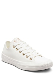 Converse White Leather Low Top Trainers - Image 3 of 7