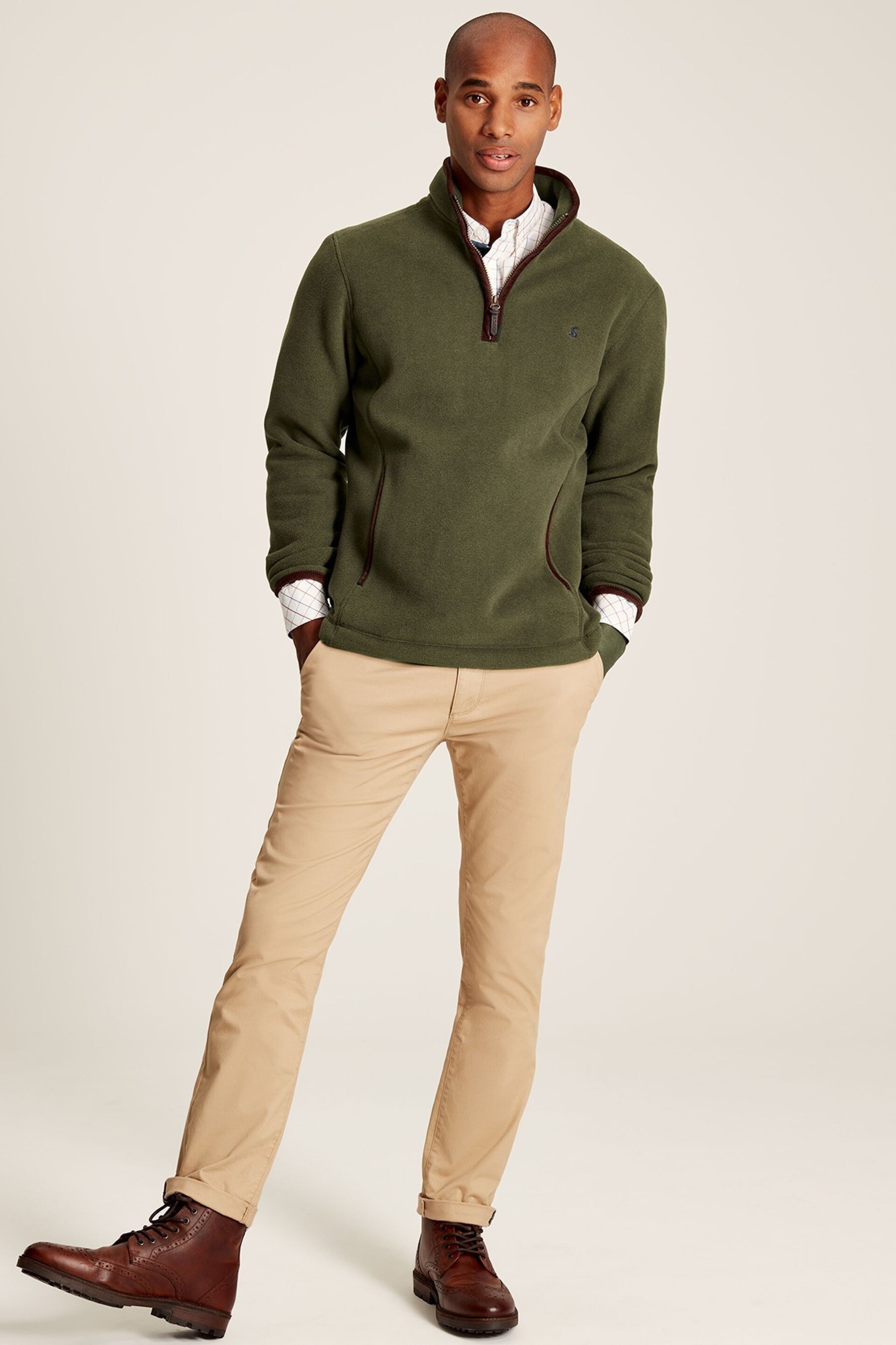 Joules Coxton Green Quarter Zip Fleece - Image 3 of 7