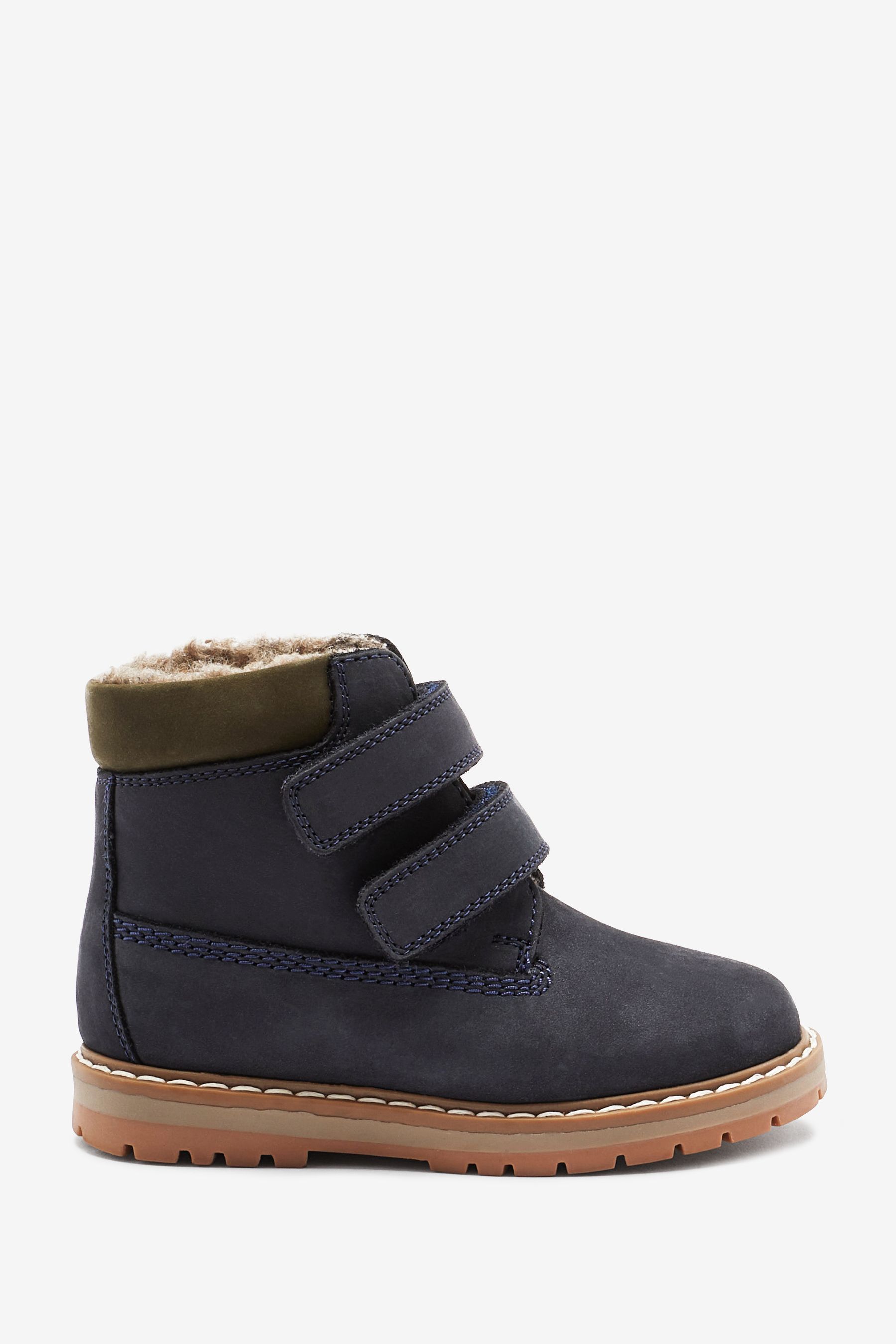 Buy Blue Standard Fit F Leather Thermal Thinsulate Lined Touch Fastening Work Boots from Next Ukraine