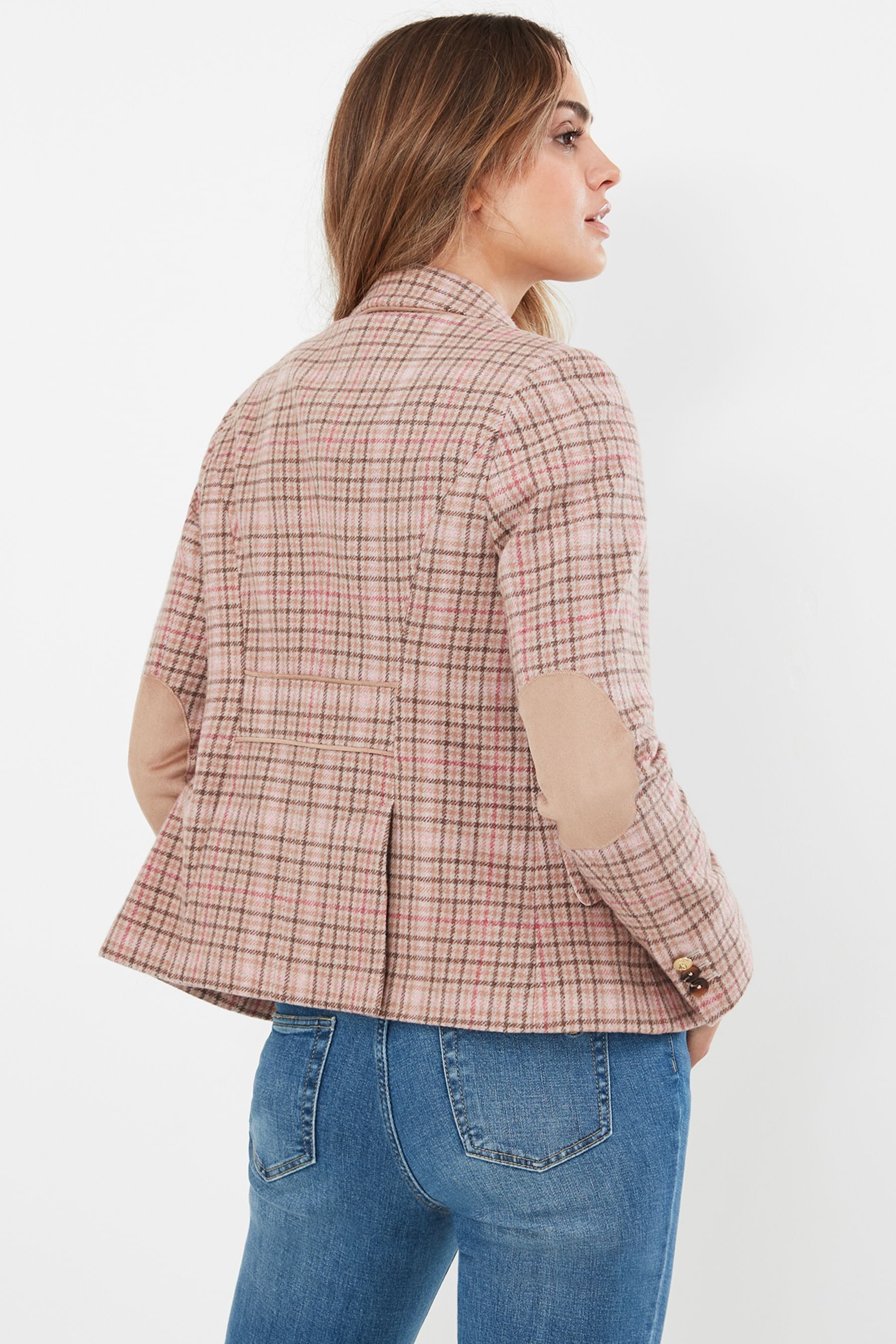 Joules pink tweed blazer 2025