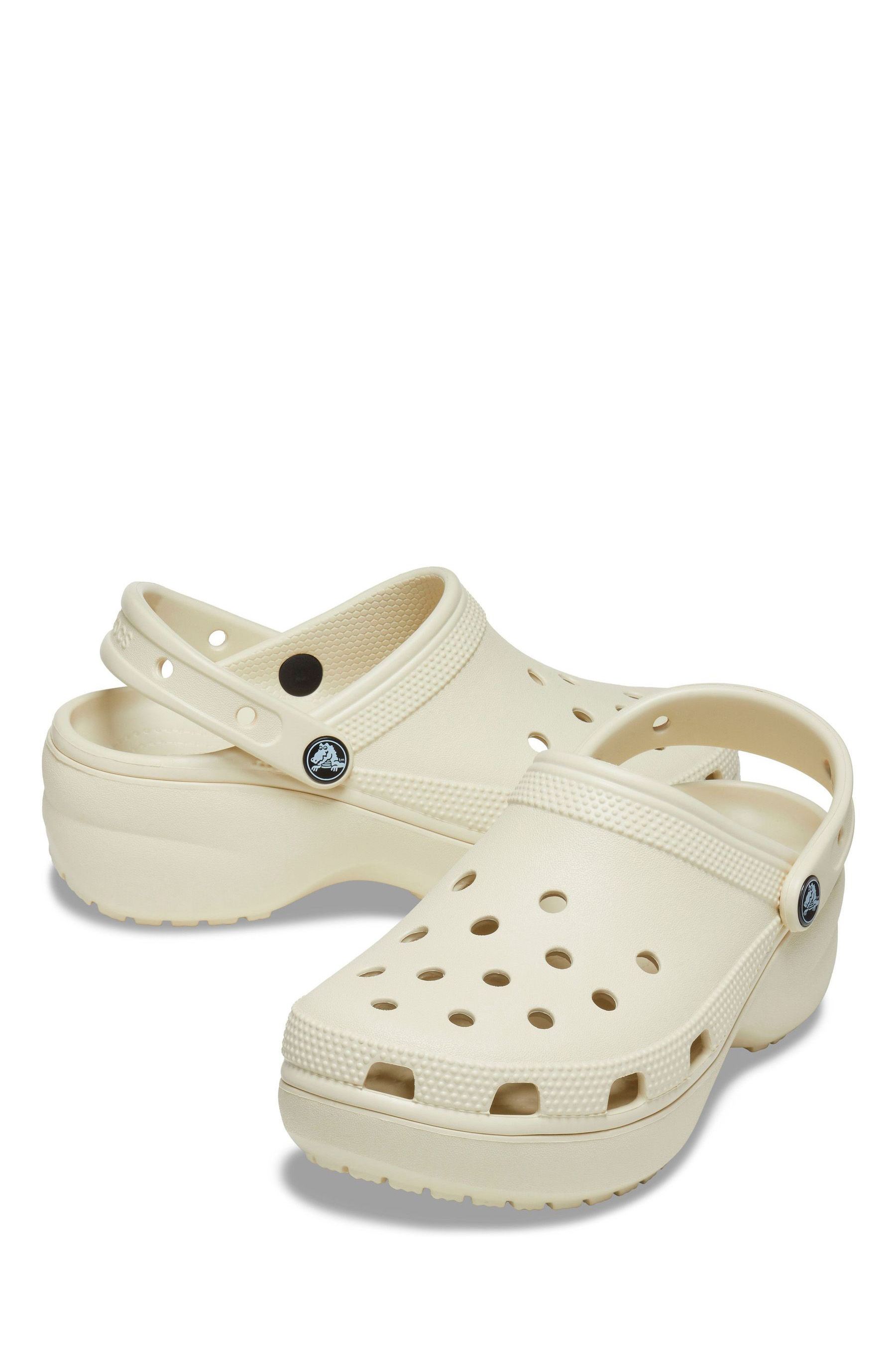 Crocs Light Cream Classic Platform Clogs