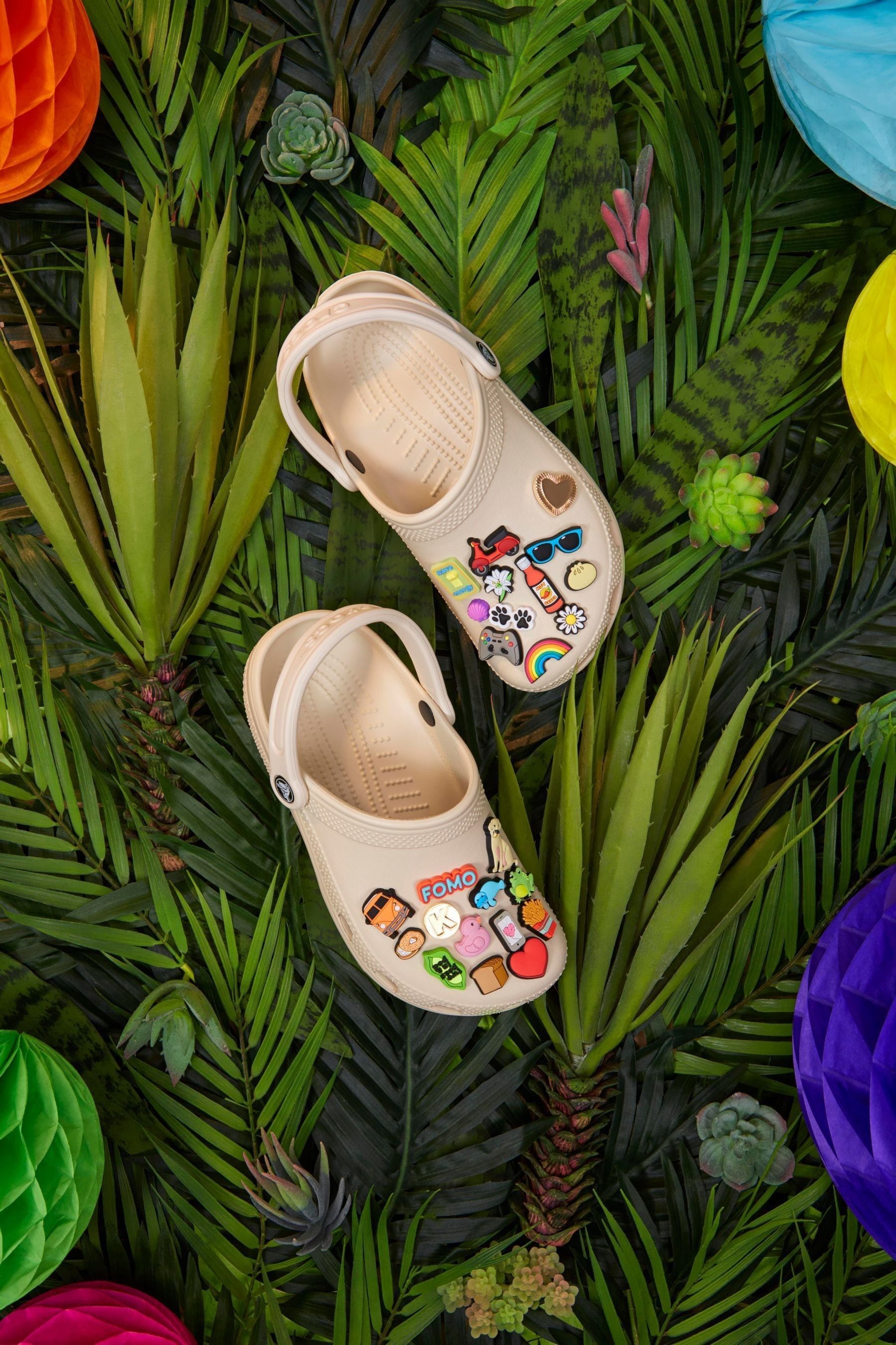 Crocs Light Cream Classic Platform Clogs