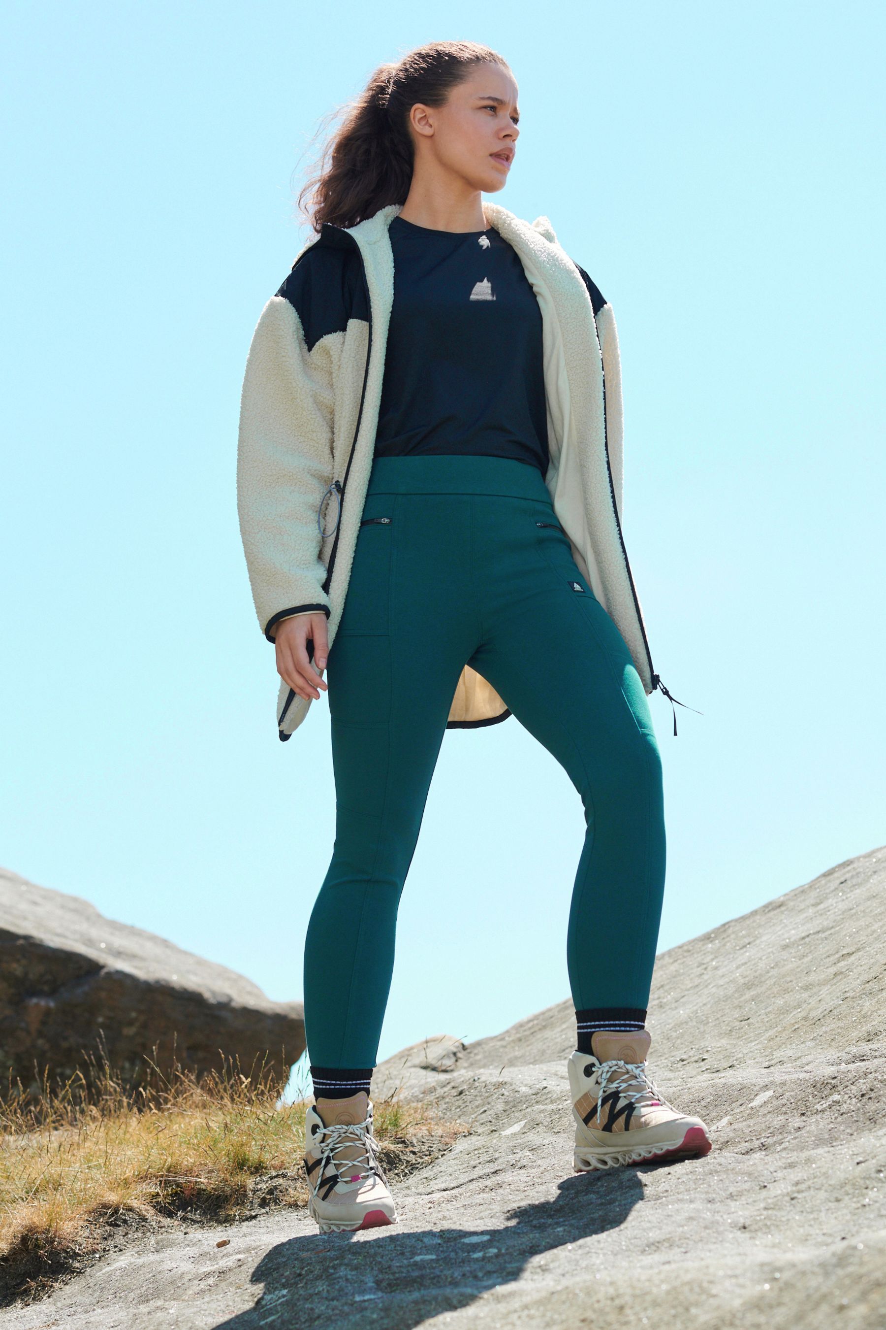 Buy Teal Blue Fleece Lined Ponte Leggings from Next Luxembourg