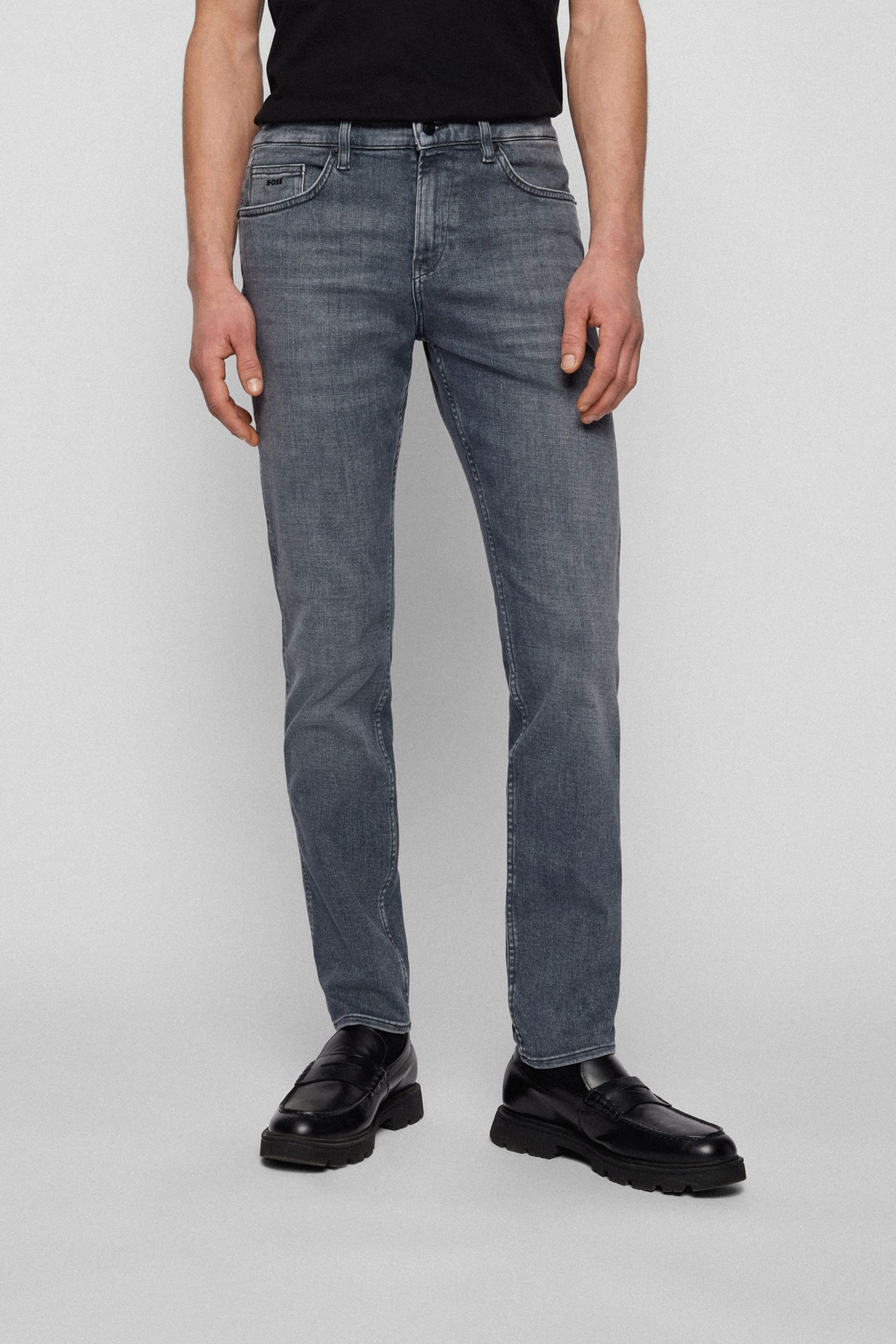 BOSS Light Grey Delaware Slim Fit Jeans - Image 1 of 4