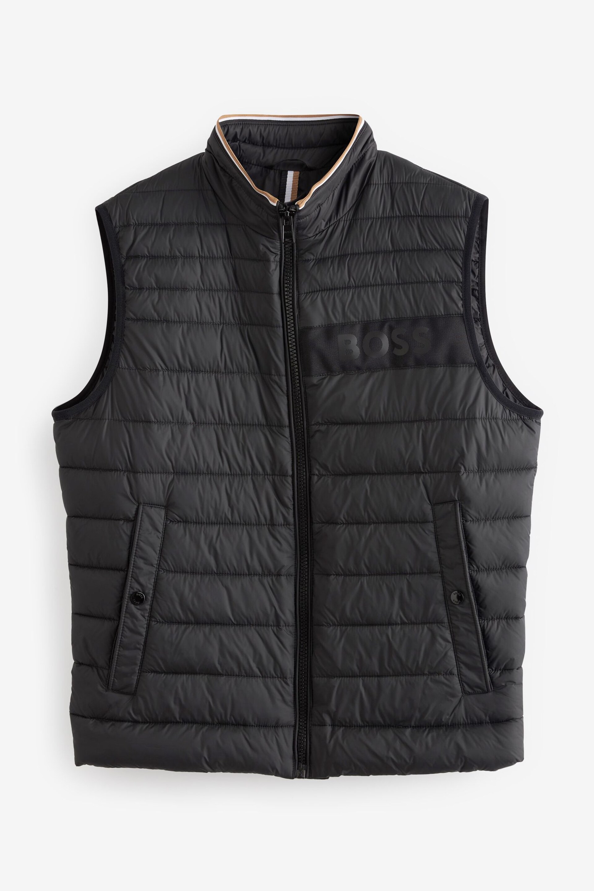 BOSS Black Water Repellent 3D Tape Logo Padded Quilted Gilet - Image 6 of 6