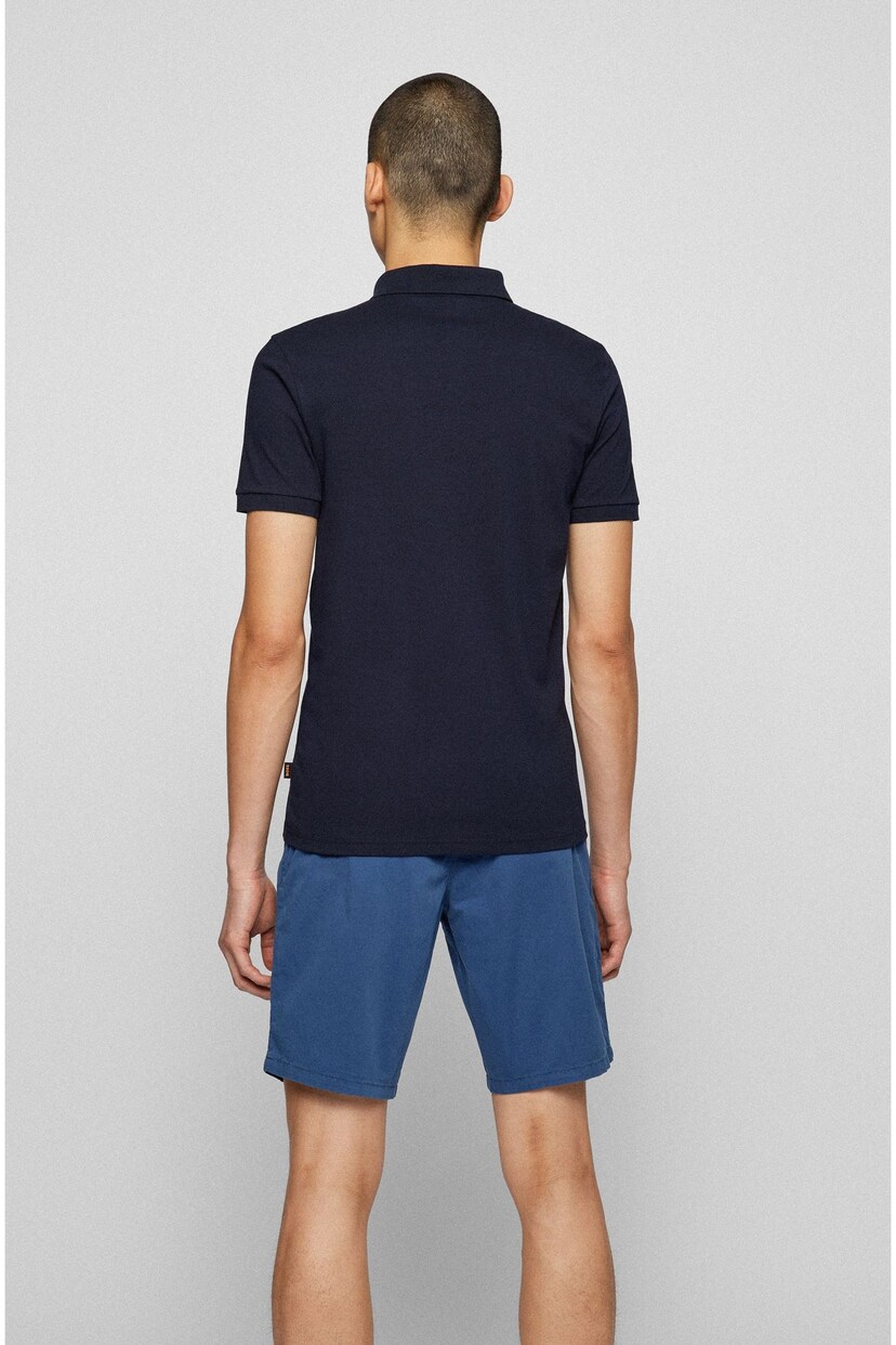 BOSS Navy Blue Slim Fit Box Logo Polo Shirt - Image 2 of 5