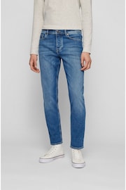 BOSS Blue Denim Regular Fit Taper Comfort Stretch Denim Jeans - Image 1 of 5