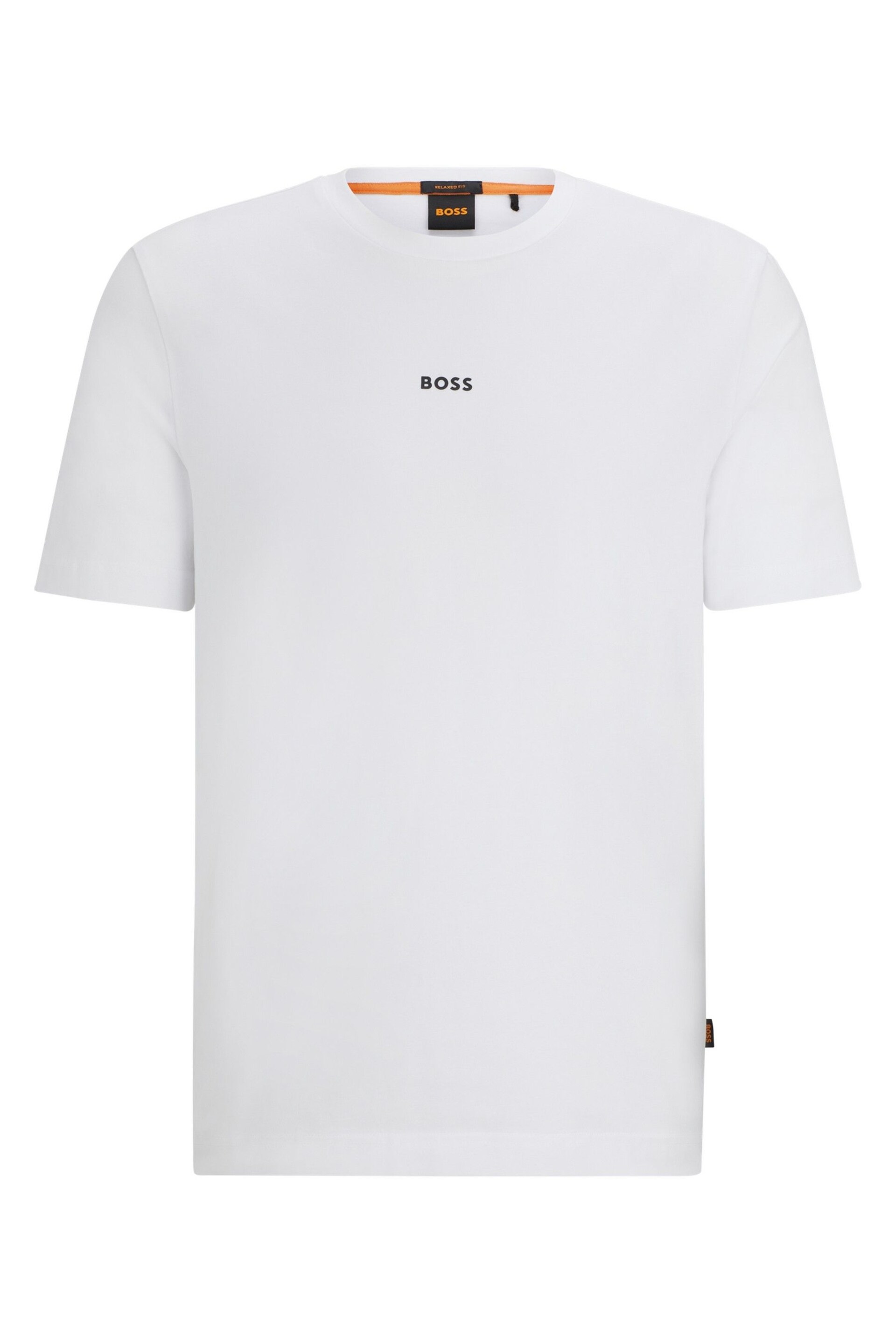 BOSS White Relaxed Fit Central Logo T-Shirt - Image 5 of 5