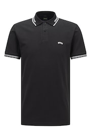 BOSS Black Tipped Slim Fit Stretch Cotton Polo Shirt - Image 5 of 5