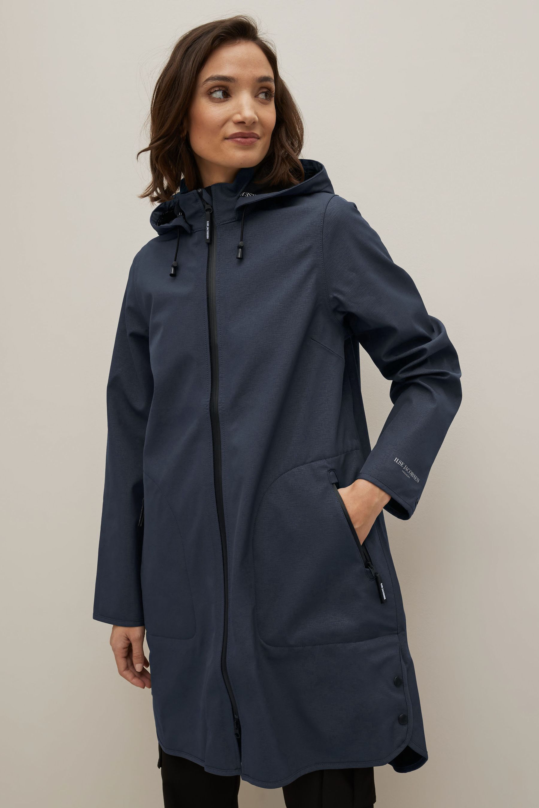 Ilse jacobsen navy raincoat shop