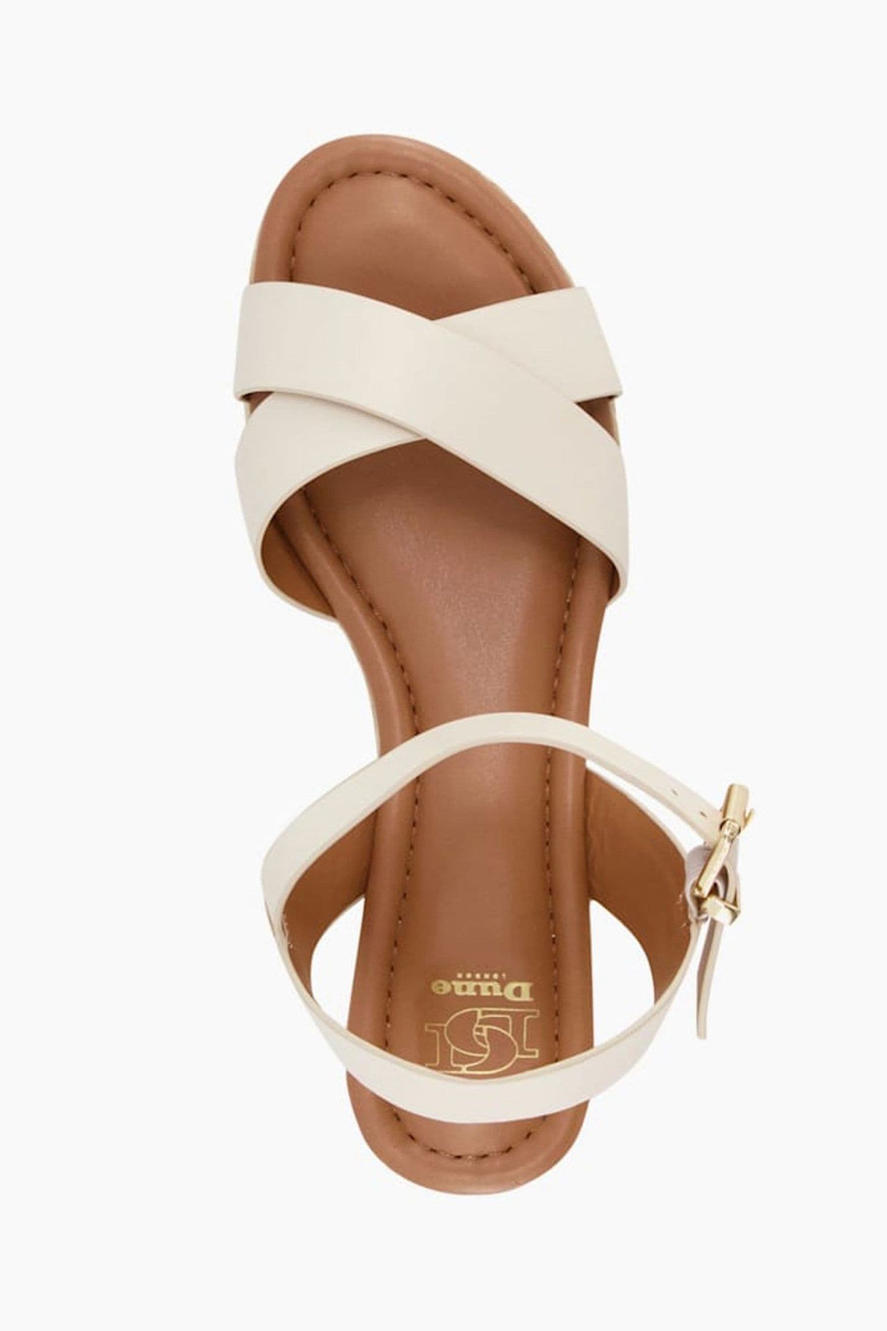 Buy Dune London White Regular Fit Linnie Cross Strap Flatform Sandals from Next Luxembourg
