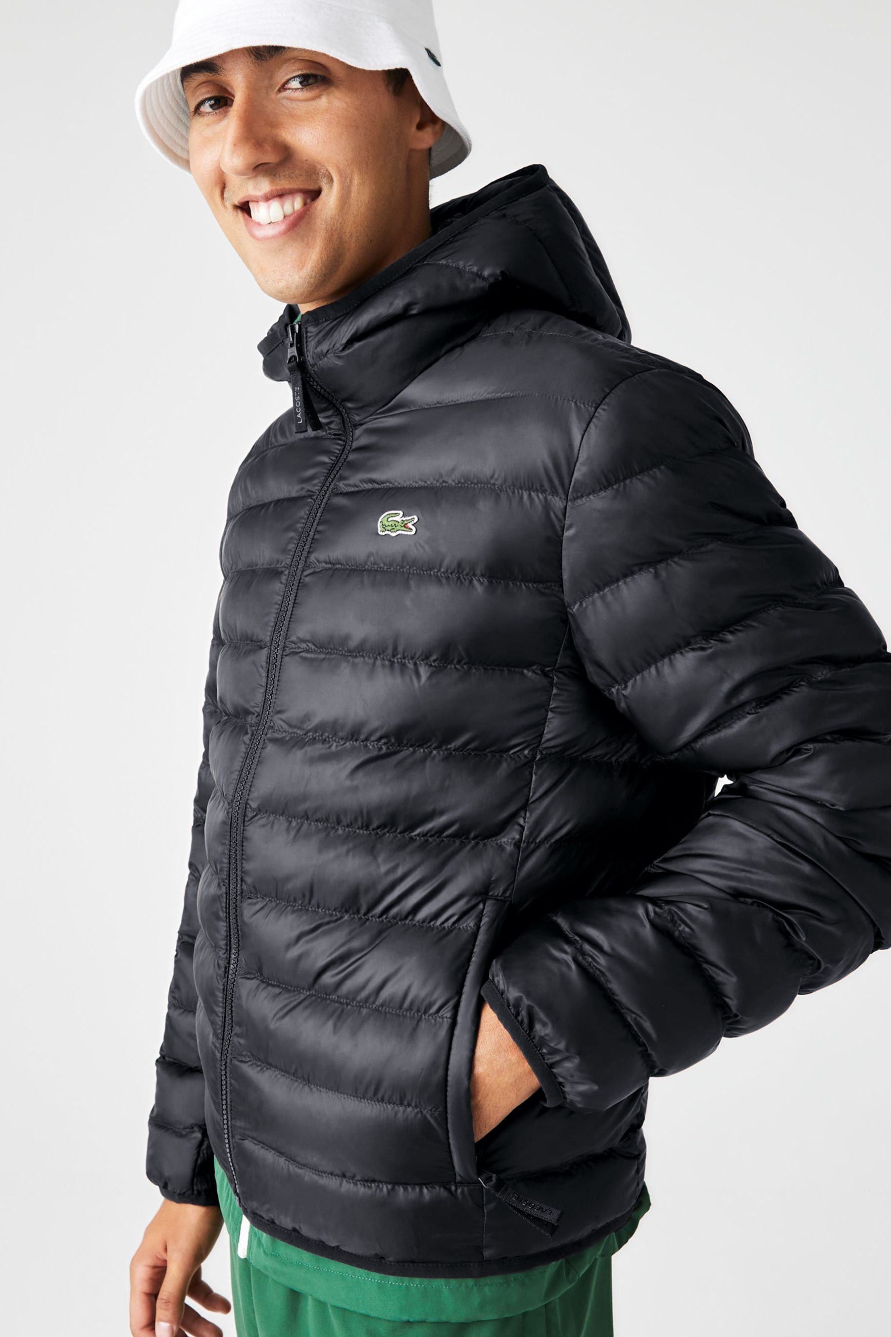 Buy Lacoste Quilted Down Puffer Black Jacket from Next Oman