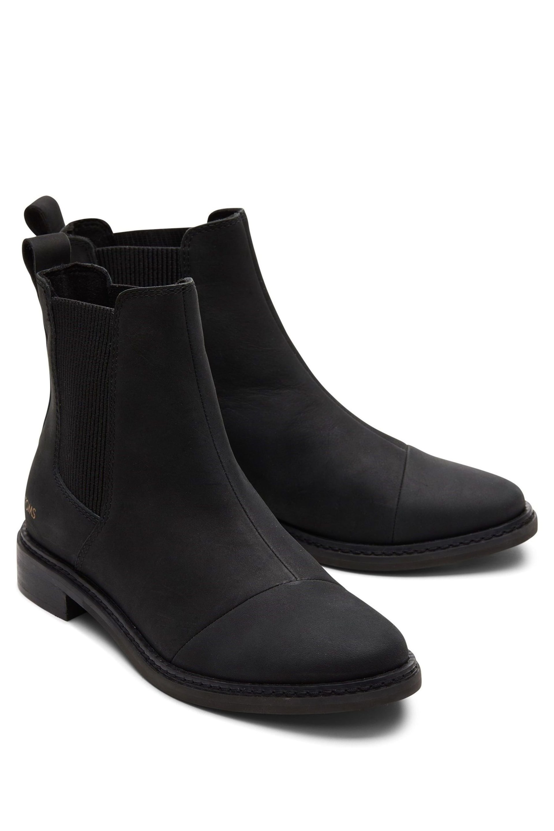 TOMS Charlie Black Leather Chelsea Boots - Image 9 of 11