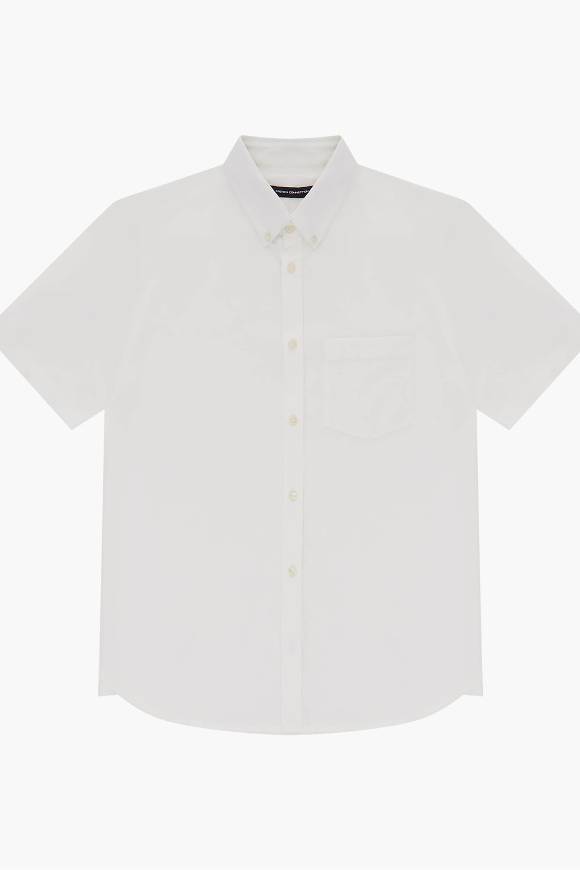 French Connection Oxford Short Sleeve White Shirt - Image 4 of 4