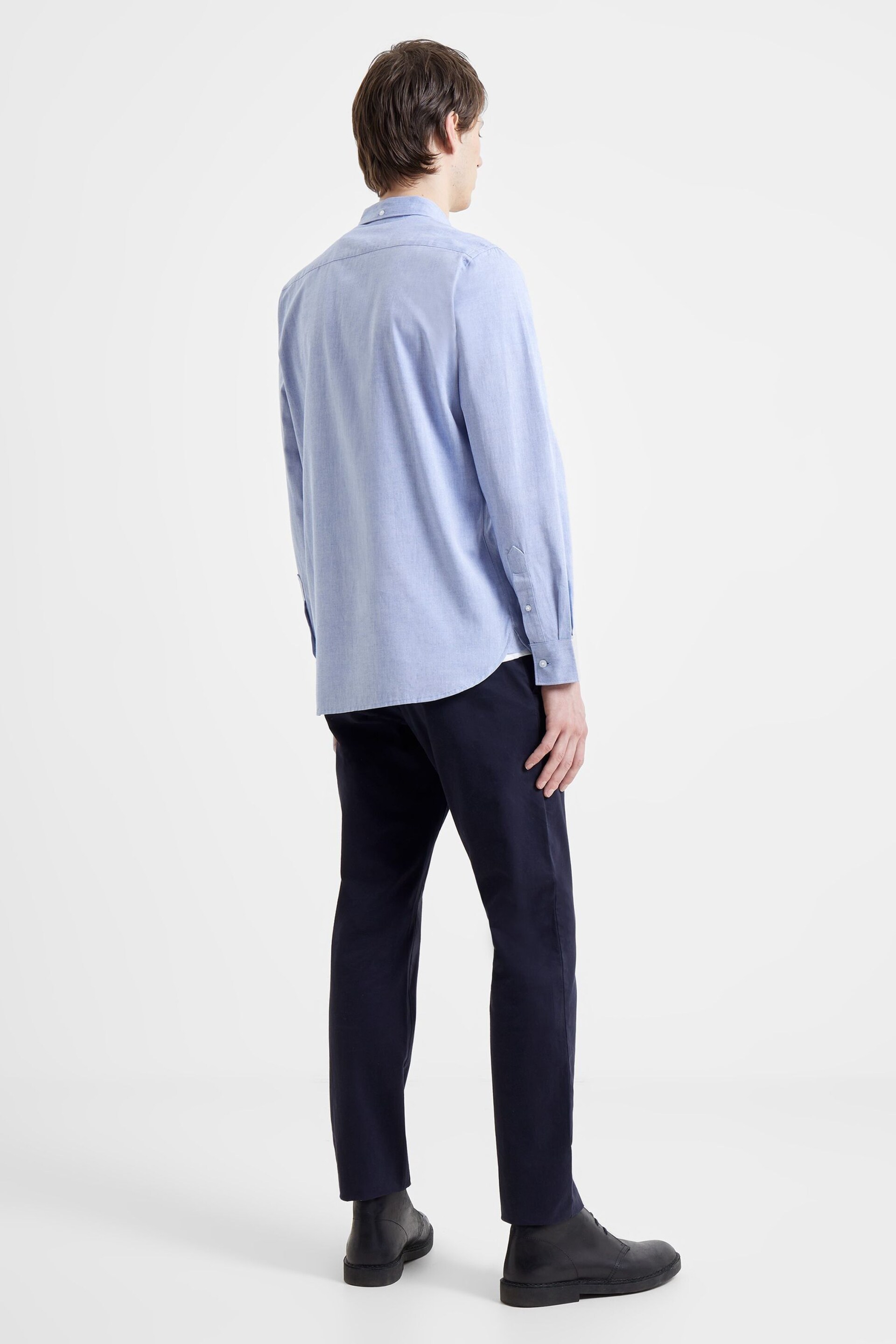 French Connection Blue Oxford Long Sleeve Shirt - Image 4 of 7