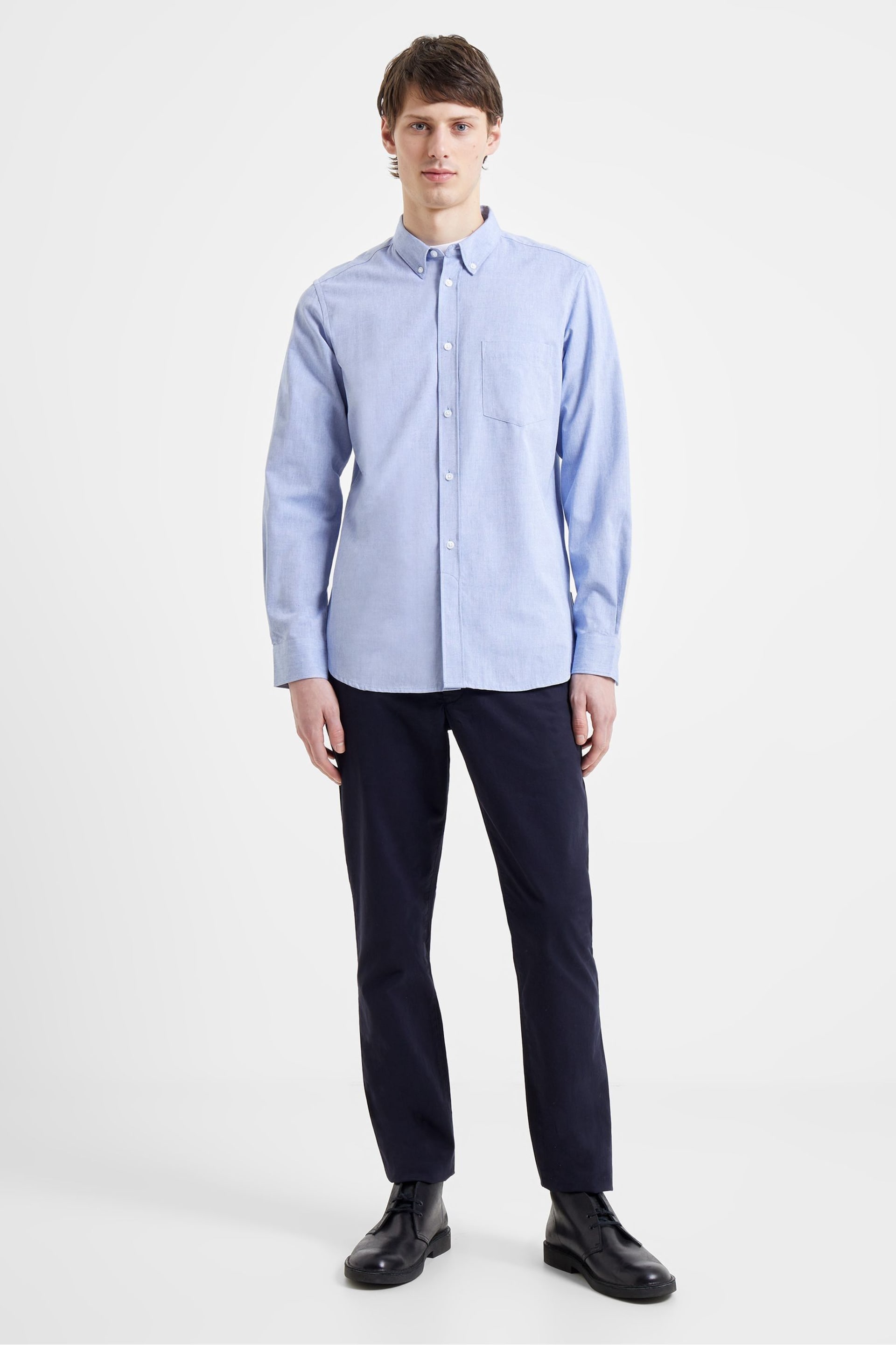 French Connection Blue Oxford Long Sleeve Shirt - Image 5 of 7