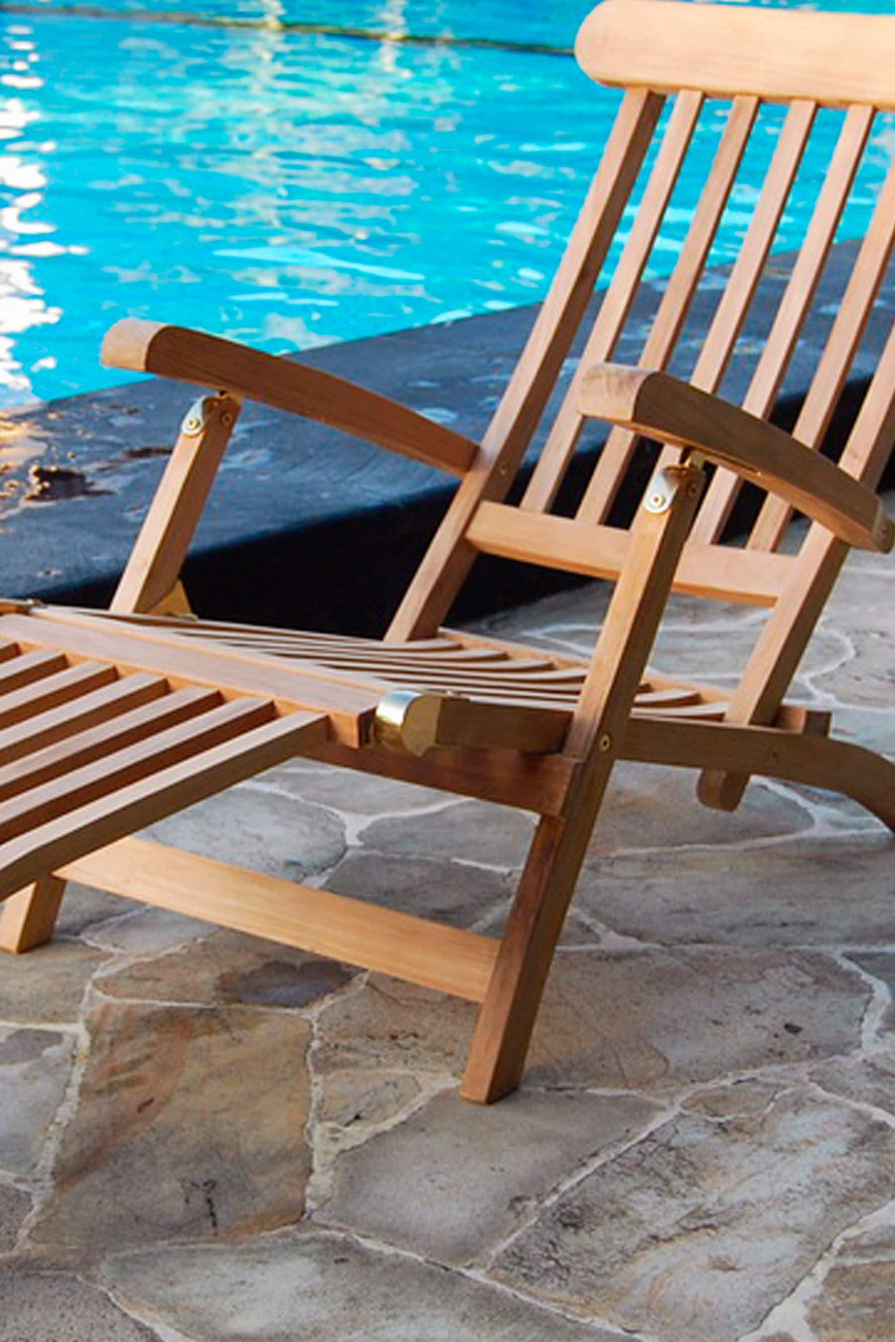 Buy Charles Bentley Natural Garden Natural Outdoor Teak Steamer Chair Sun Lounger from the Next UK online shop