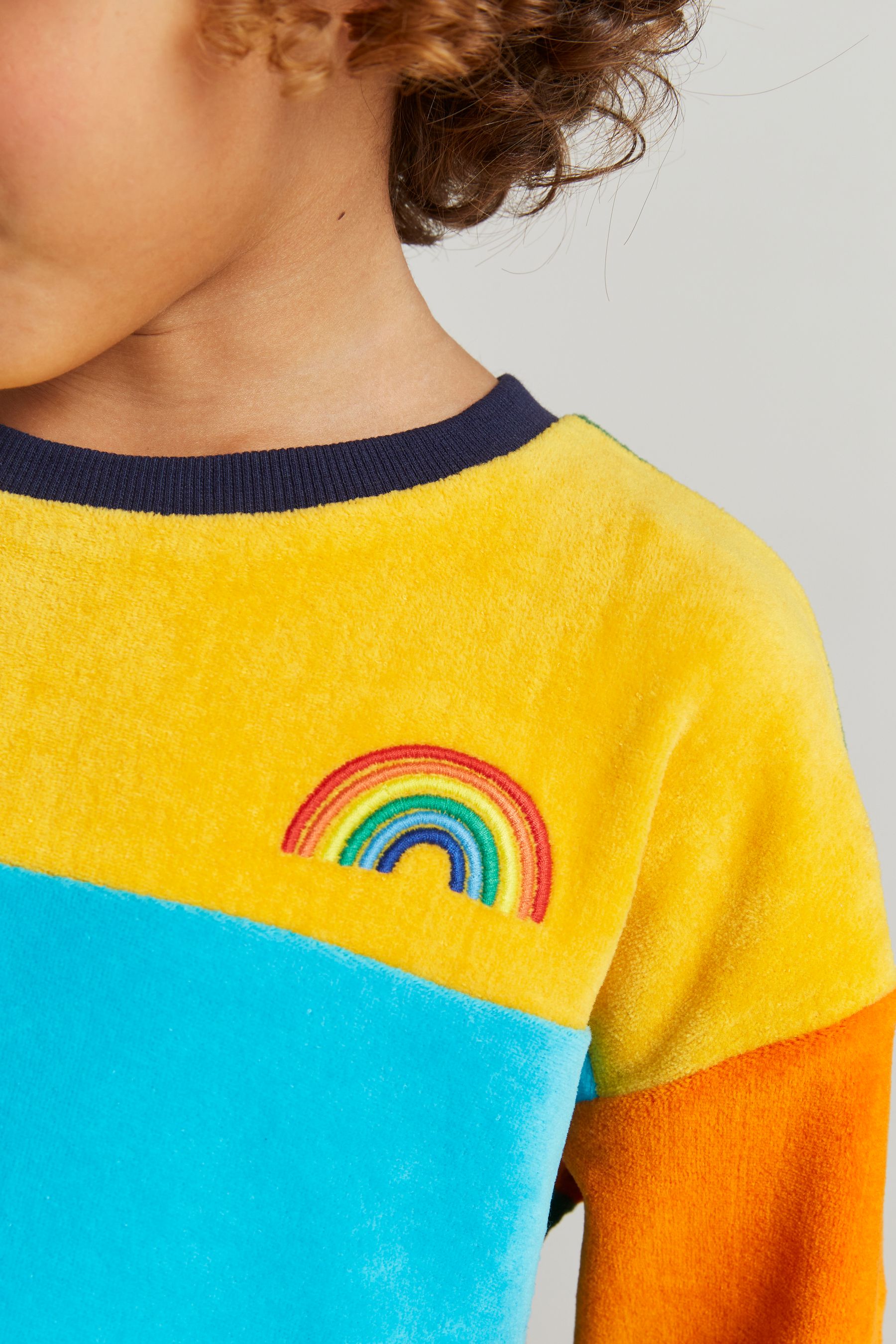 Buy Little Bird by Jools Oliver Rainbow Little Bird by Jools Oliver Colourblock Velour Sweat Top from Next Luxembourg