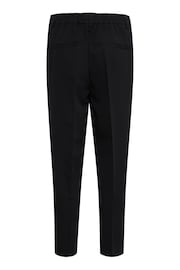 Kaffe Black Kasakura HW Cropped Relaxed Fit High Waist Cropped Length Regular Leg Pants - Image 4 of 5