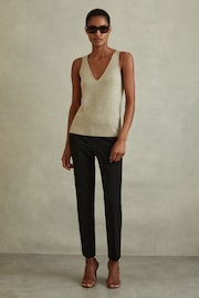 Reiss Black Joanne Slim Fit Tailored Trousers - Image 1 of 4