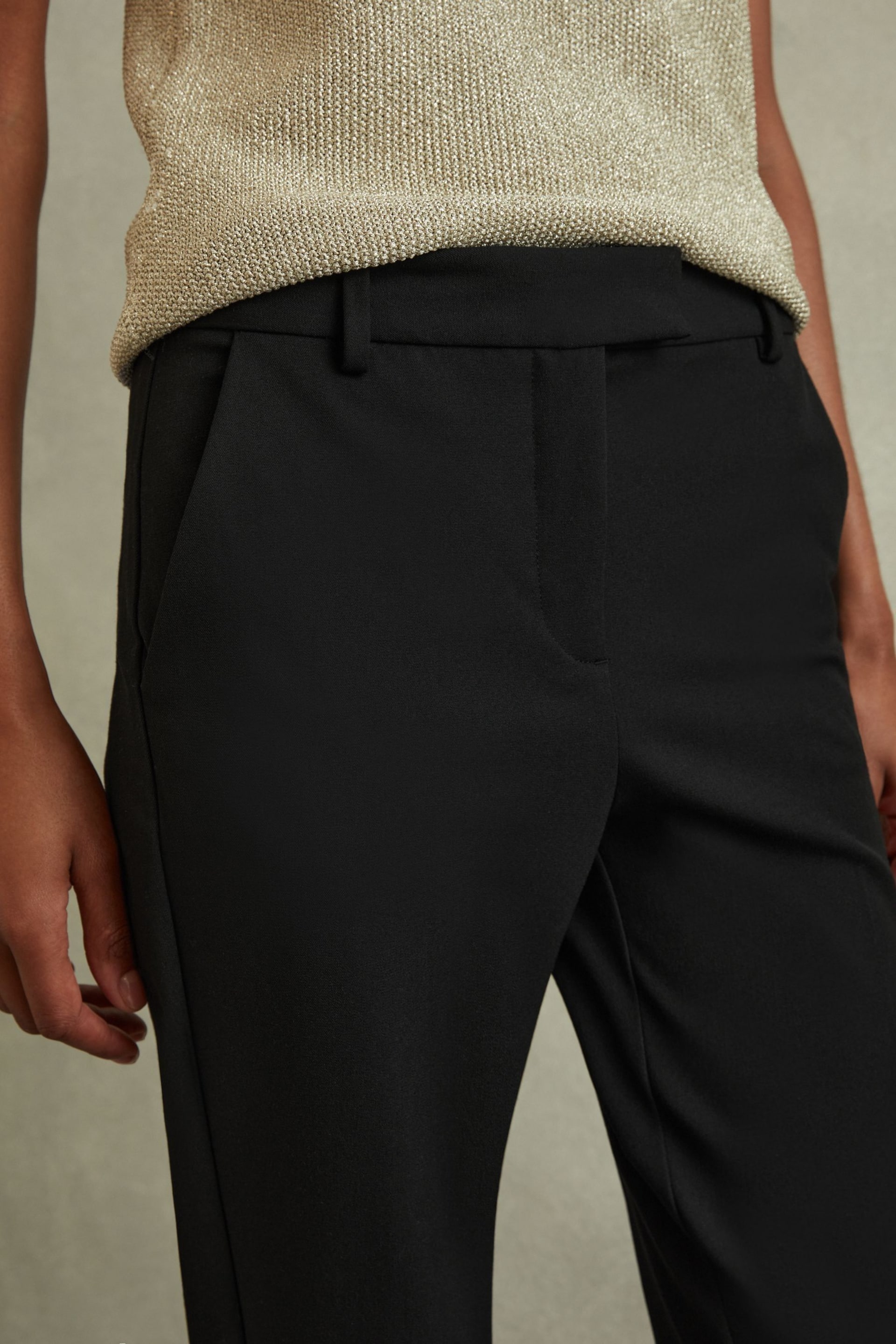 Reiss Black Joanne Slim Fit Tailored Trousers - Image 3 of 4