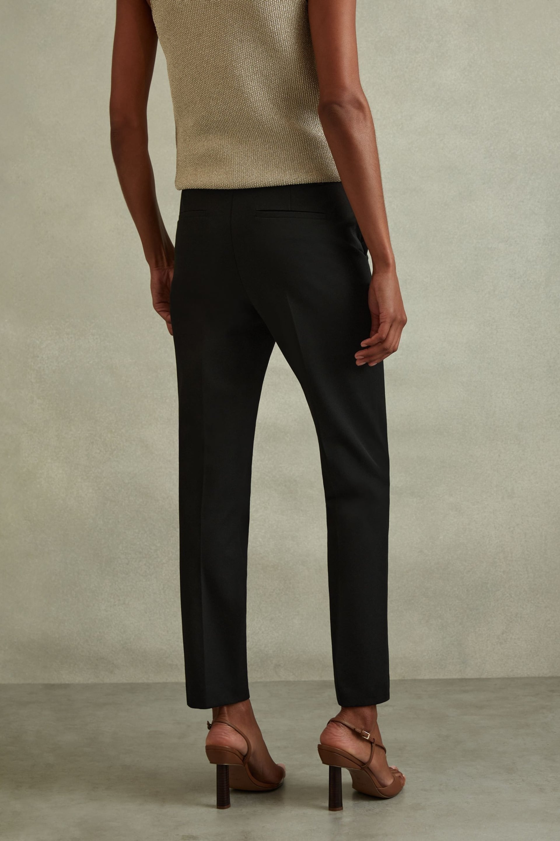 Reiss Black Joanne Slim Fit Tailored Trousers - Image 4 of 4