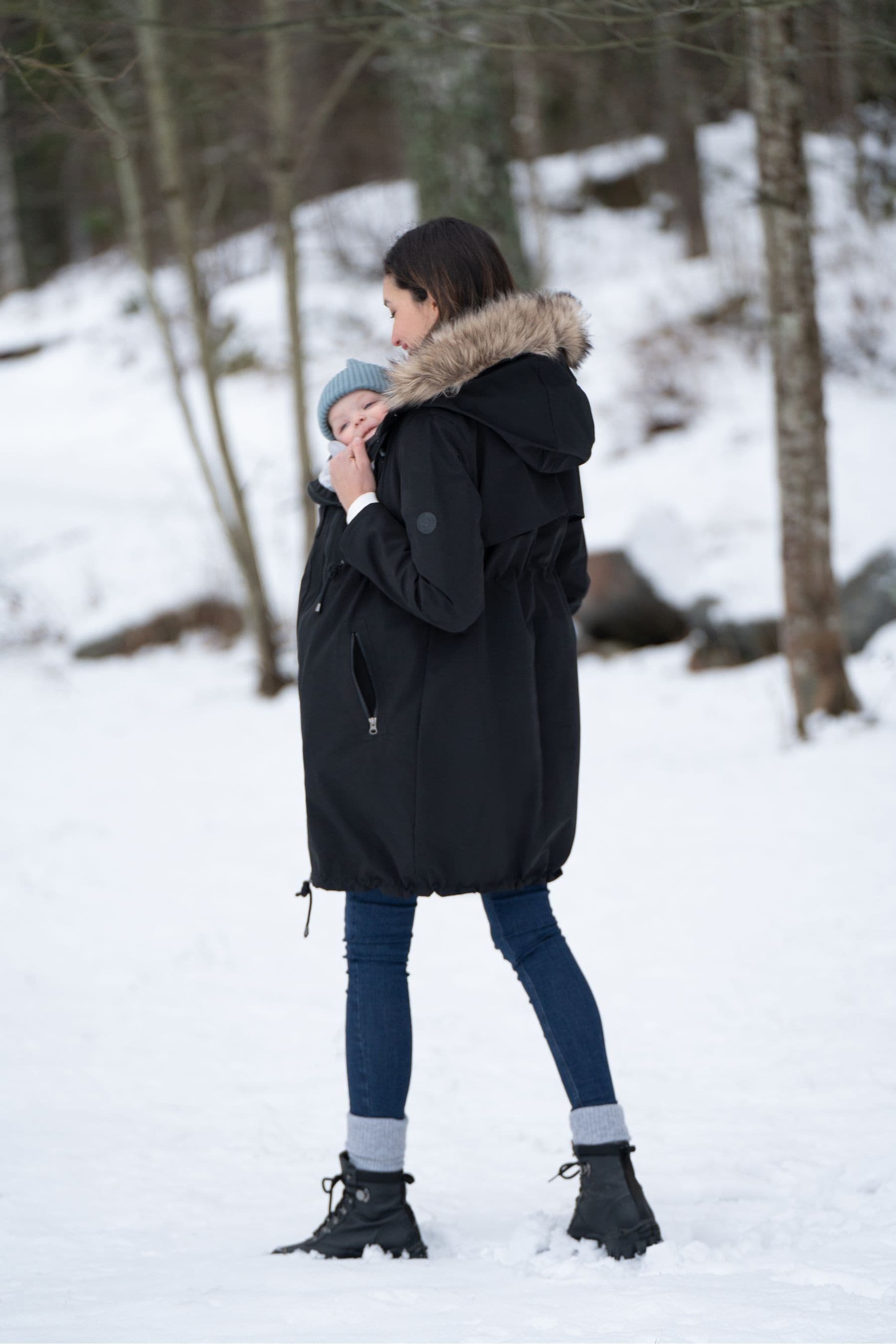 Womens Seraphine Black 3 in 1 Winter Maternity Parka Black