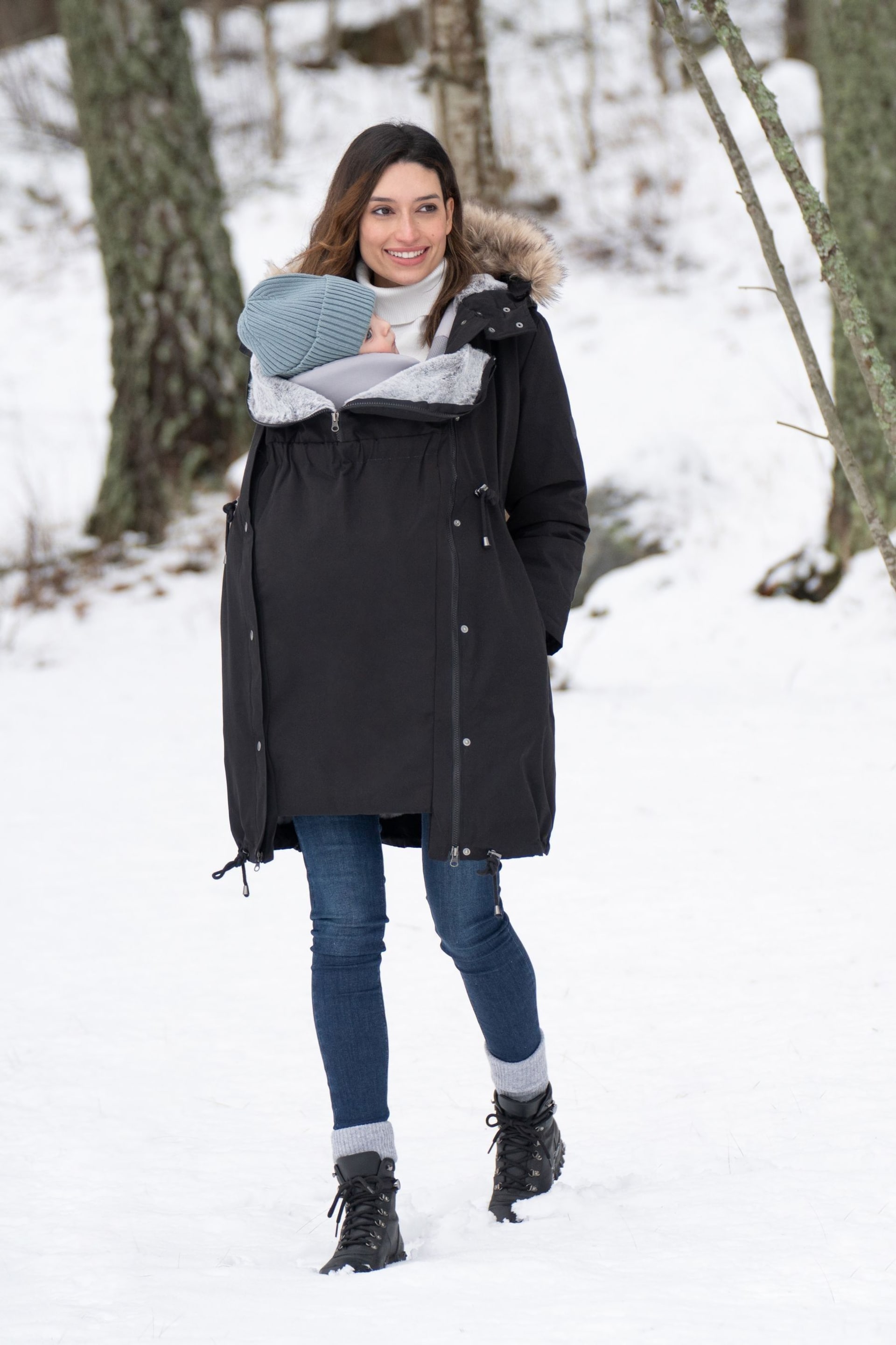 Seraphine Black 3 in 1 Winter Maternity Parka - Image 3 of 6