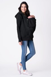 Seraphine Black Cotton Blend 3 in 1 Maternity Hoodie - Image 2 of 3