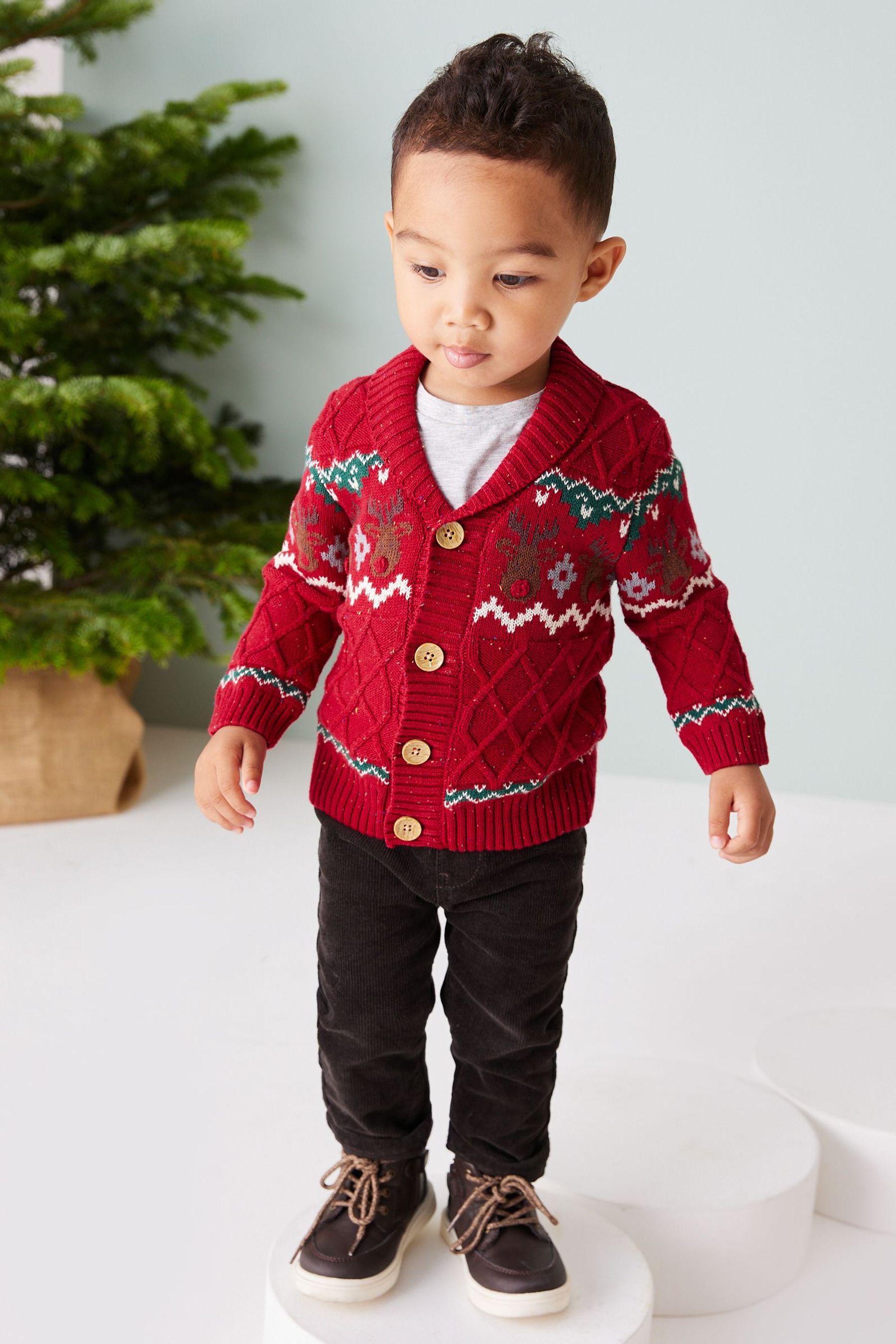 Red christmas cardigan hot sale