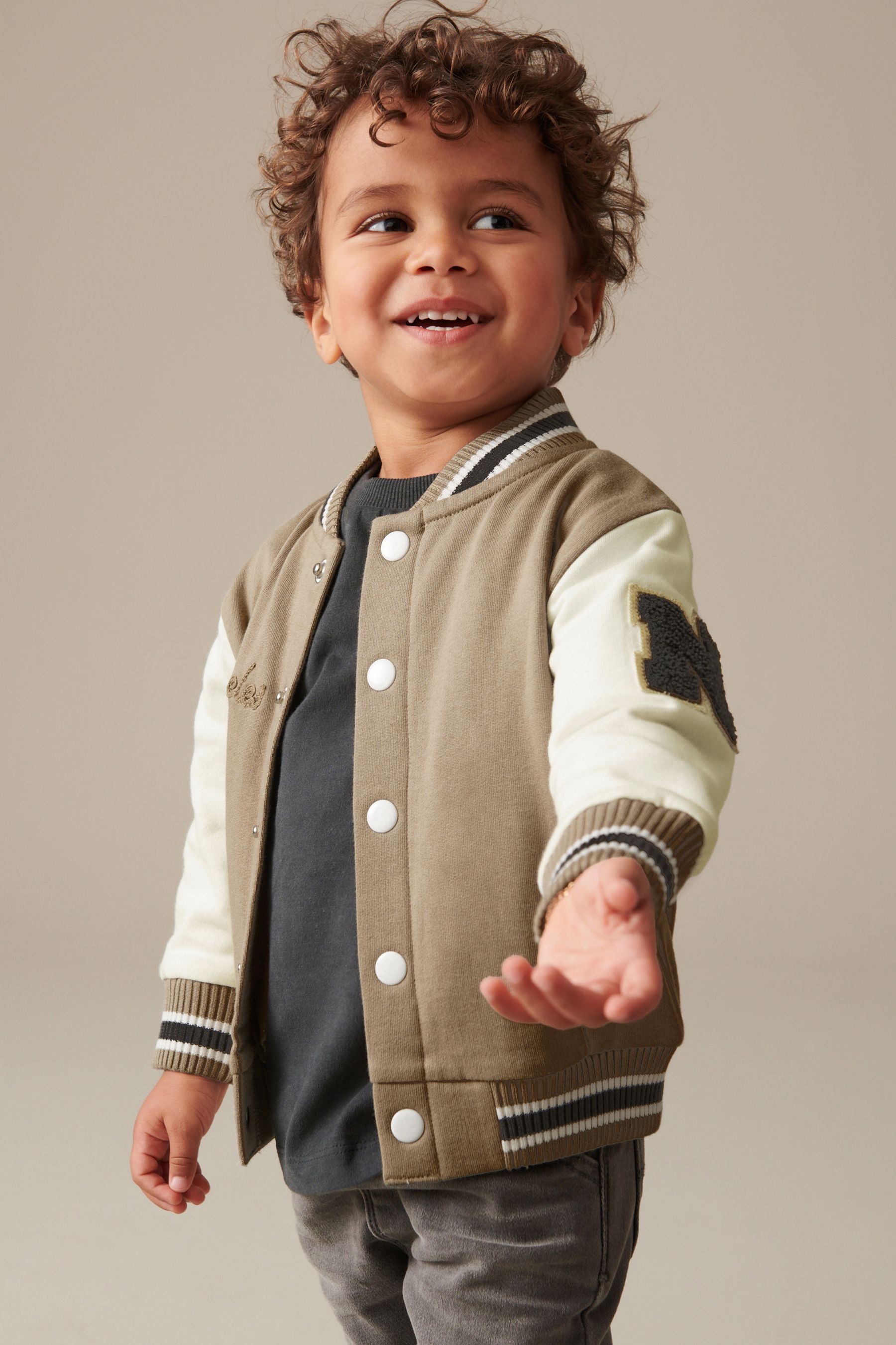 Tan letterman jacket sale
