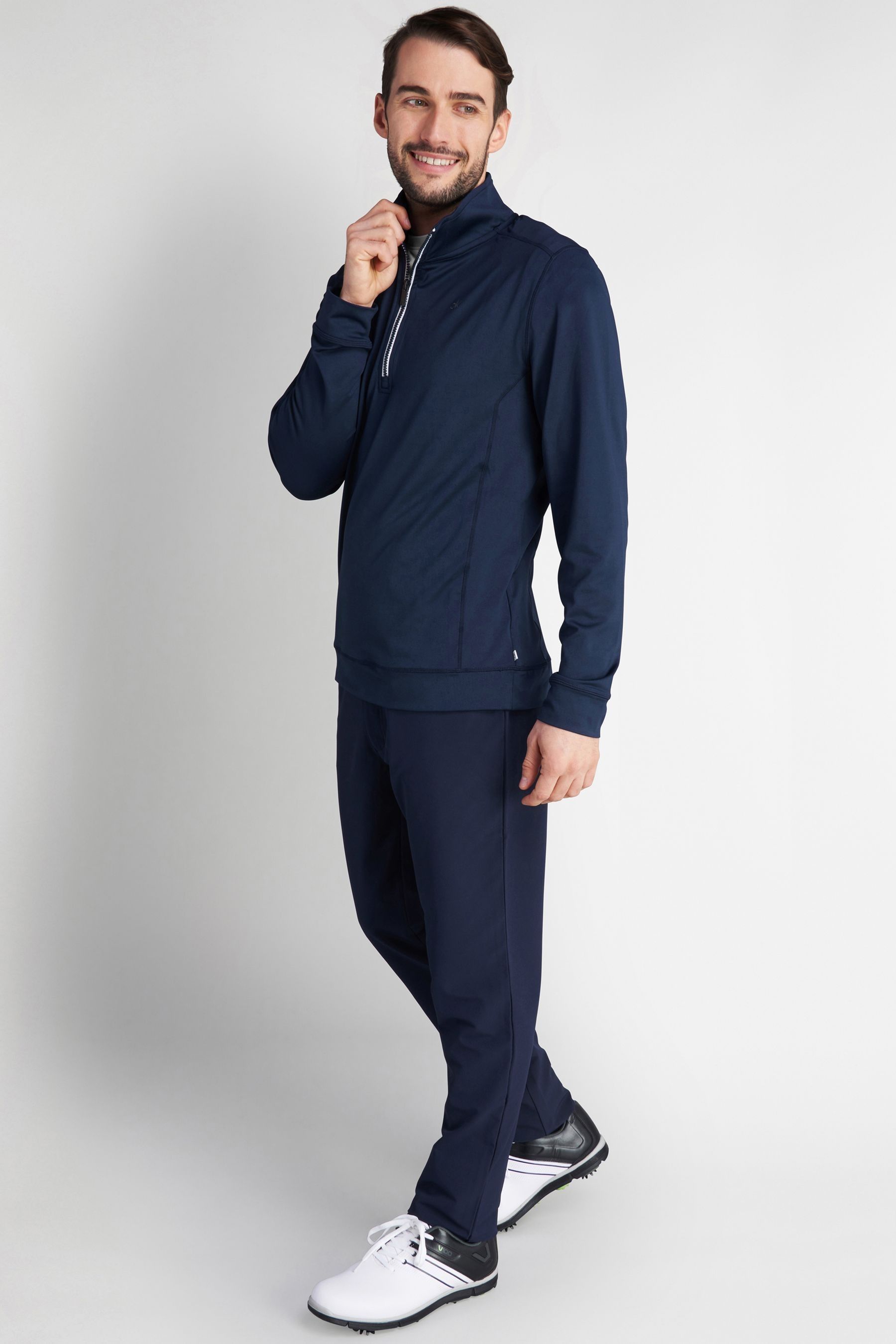 Buy Calvin Klein Golf Blue Orbit Half Zip Jumper from Next Qatar