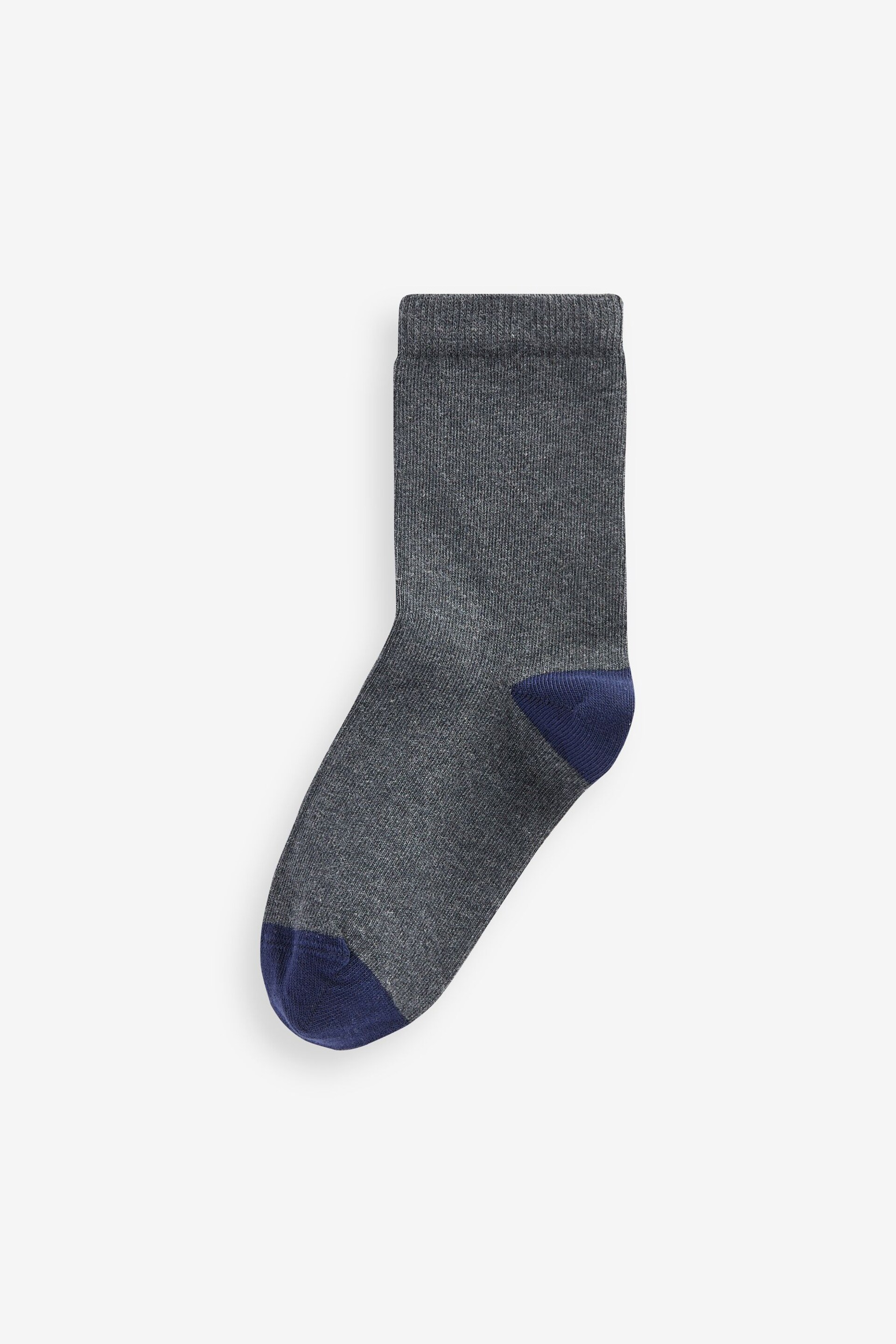 Grey with Contrast Heel and Toe Cotton Rich Socks 10 Pack - Image 7 of 11